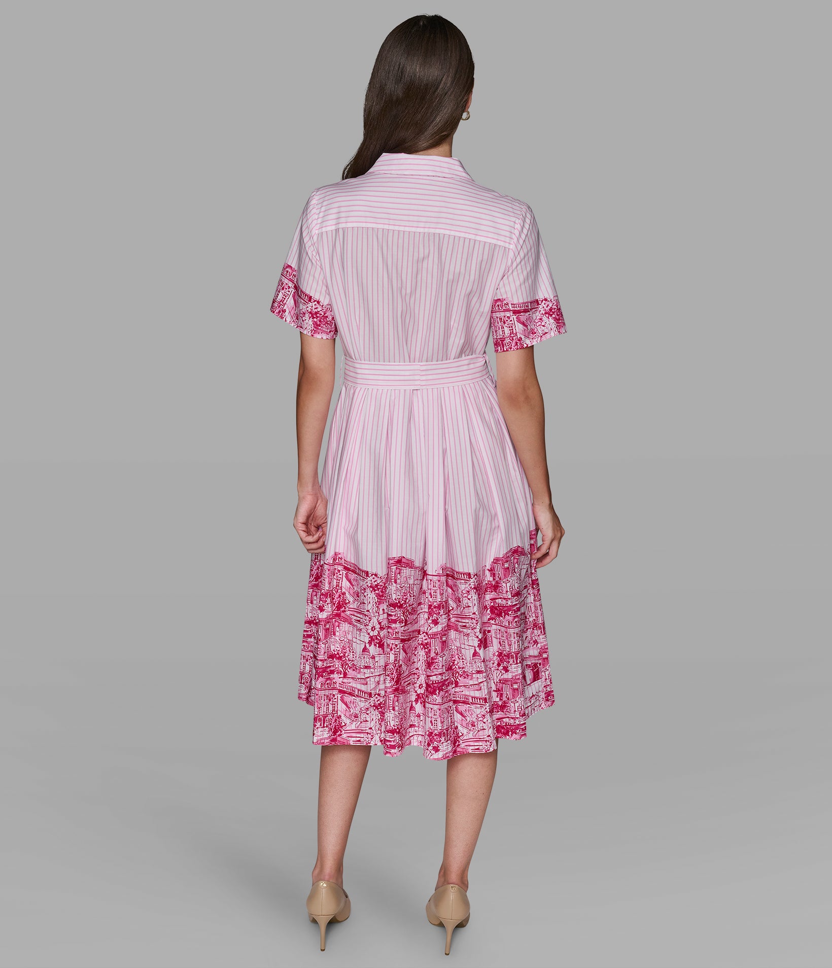 STRIPE PARIS SCENE SHIRT DRESS VIEW 3 | Women's Clothing