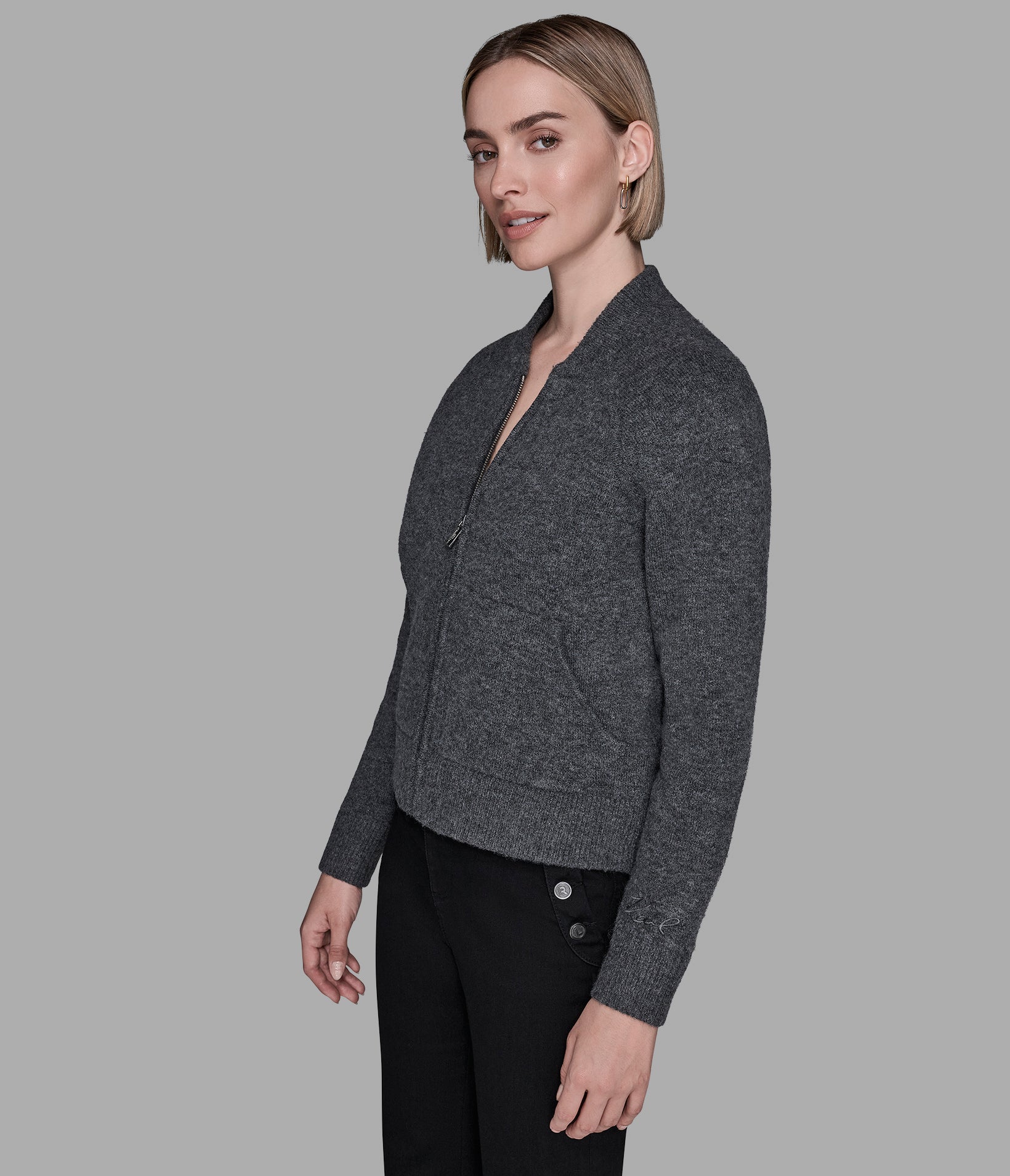 KNIT BOMBER SWEATER VIEW 5
