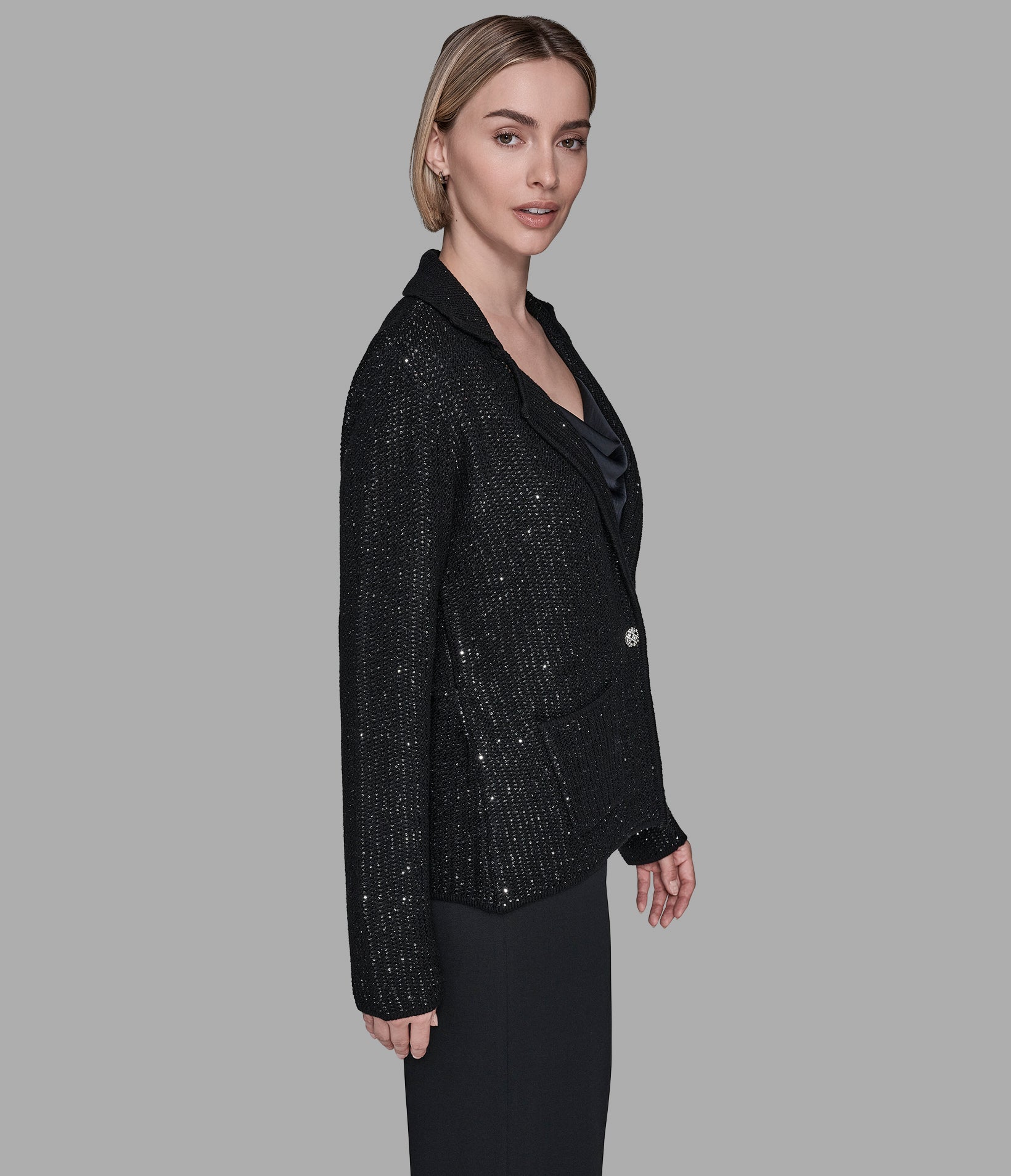 KNIT SWEATER BLAZER VIEW 4 | Women's Clothing
