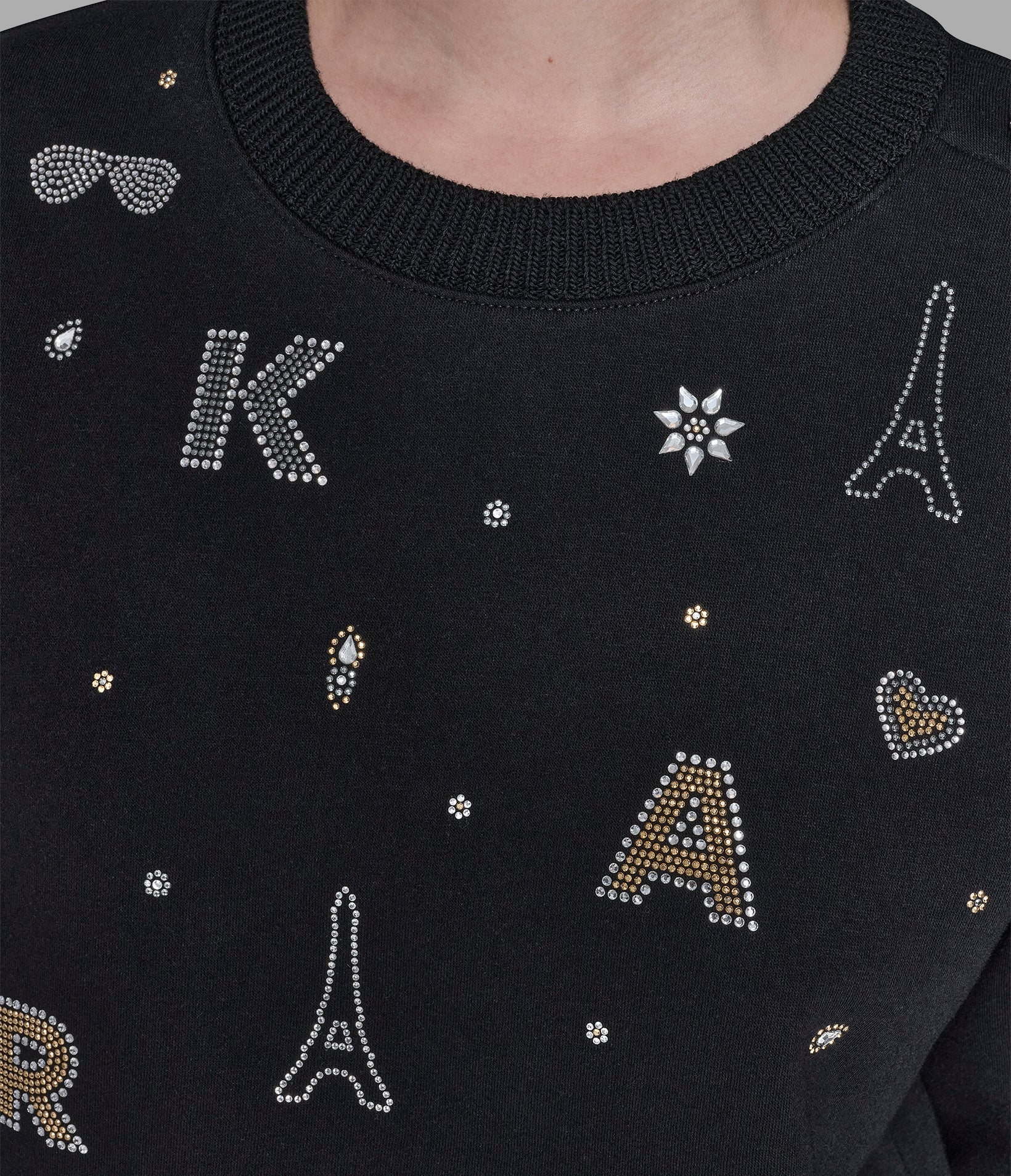 Fleece Whimsy Sweatshirt Black | Athleisure | Karl Lagerfeld Paris