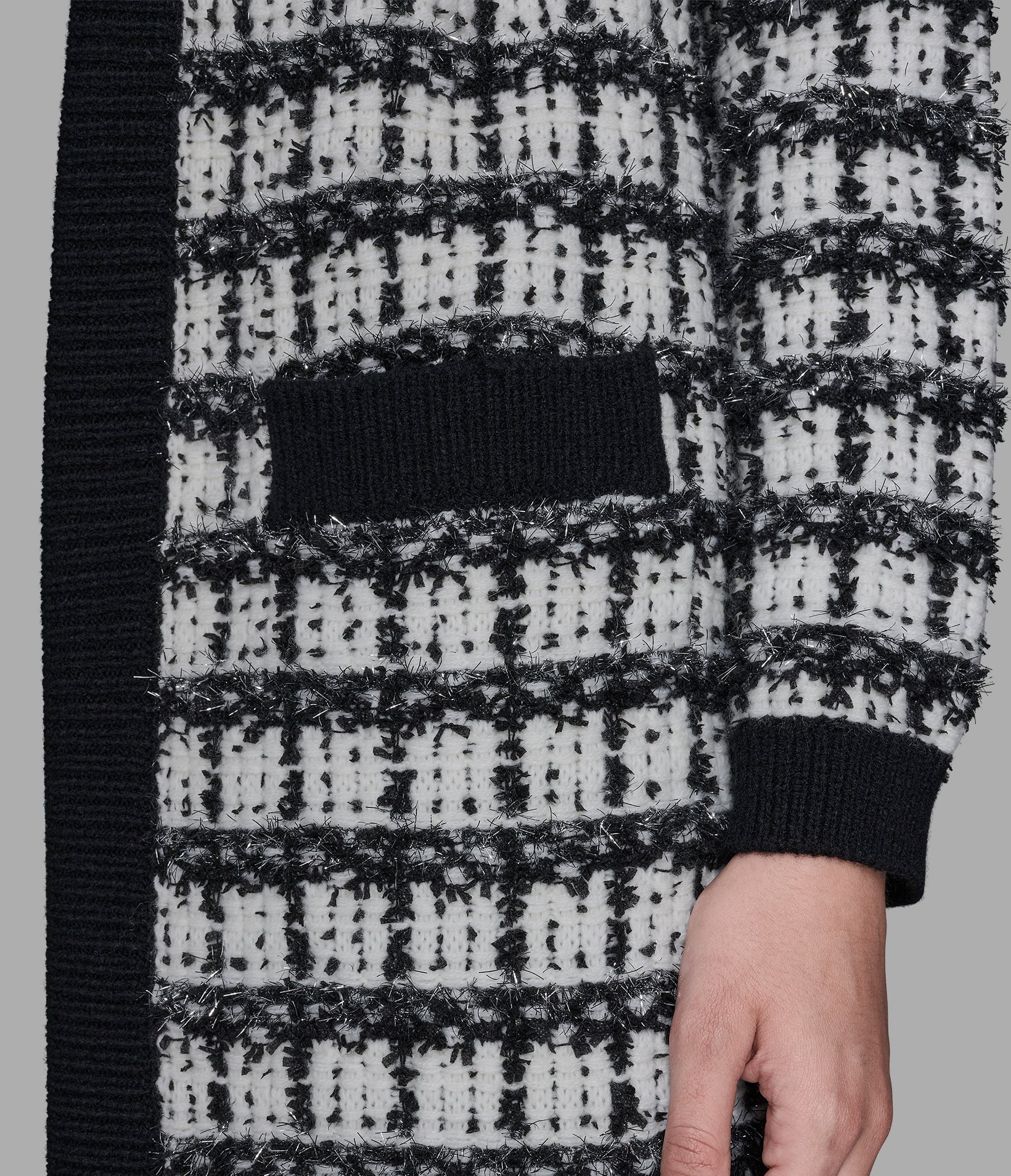 【6万円】Karl LAGERFELD マルチツイードデザイン　チェスターコート Tweed Duster Cardigan | Sweaters & Tops | Karl Lagerfeld Paris