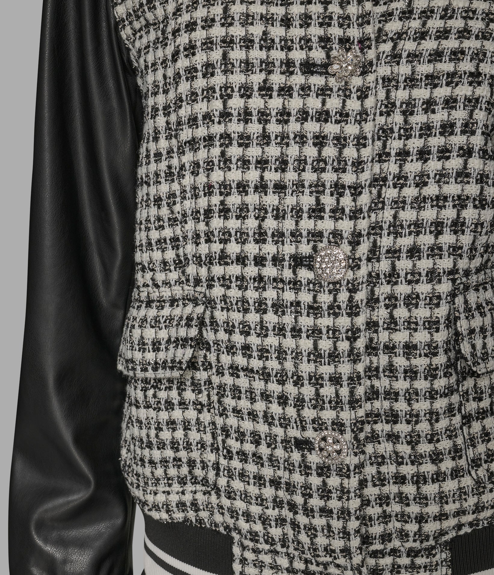 MIXED MEDIA TWEED VARSITY JACKET VIEW 6 | Jackets & Coats