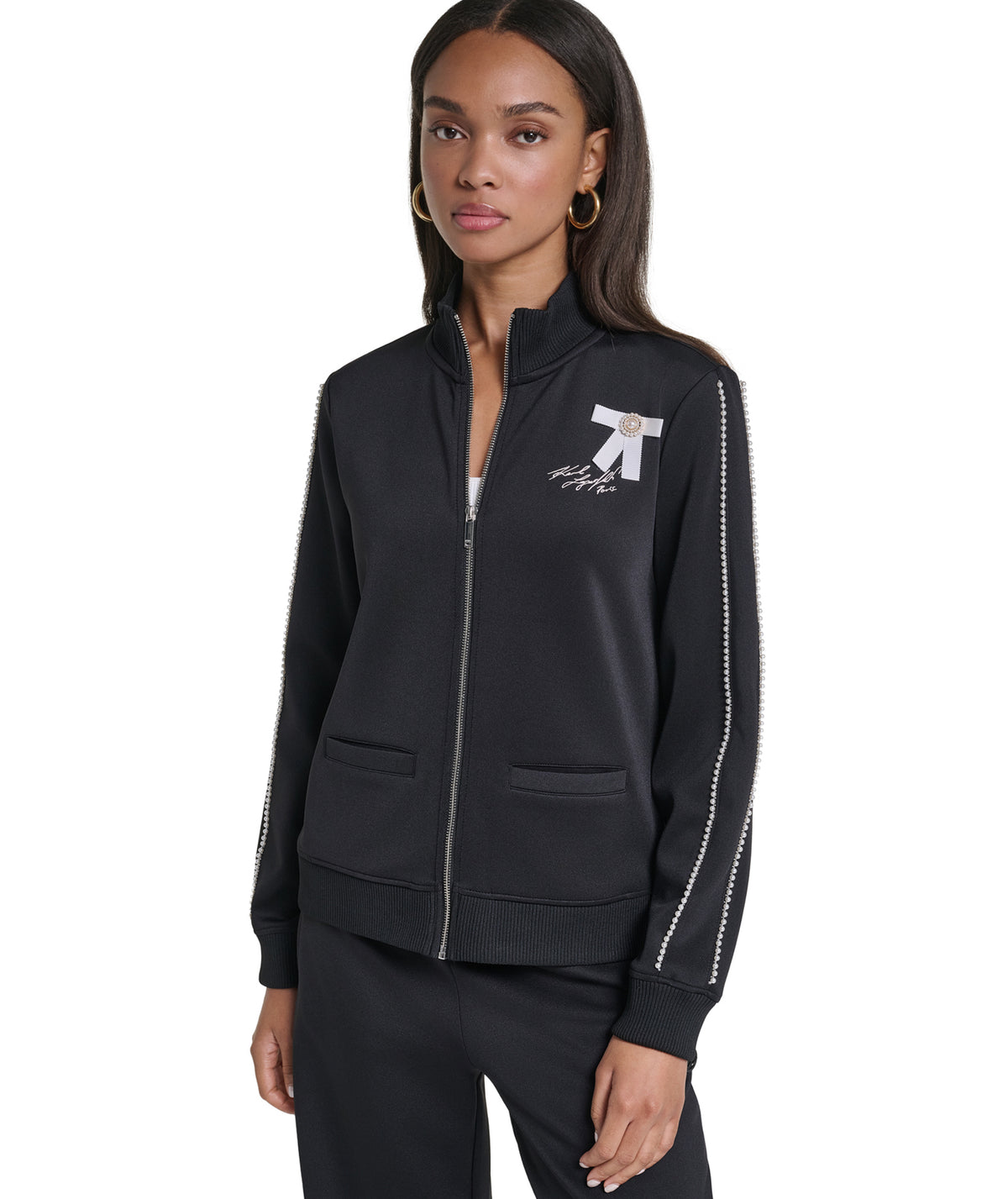 EMBELLISHED BOW TRACK JACKET VIEW 2