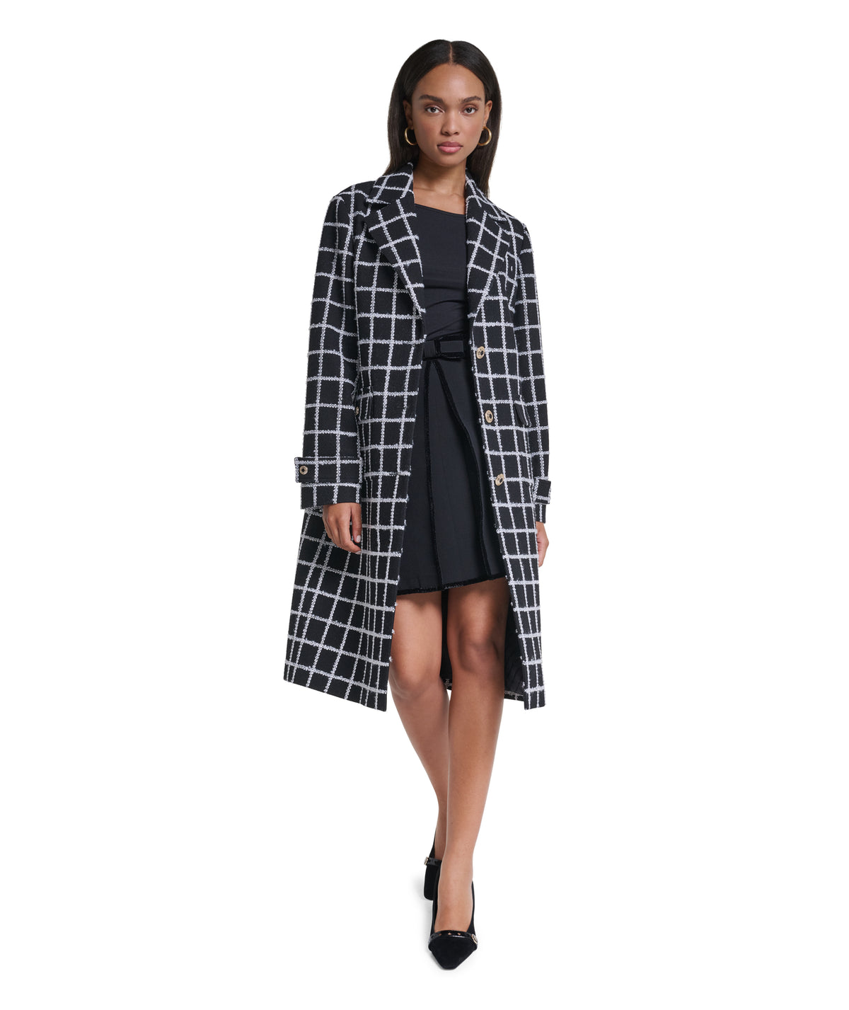 WINDOWPANE LONG COAT VIEW 1