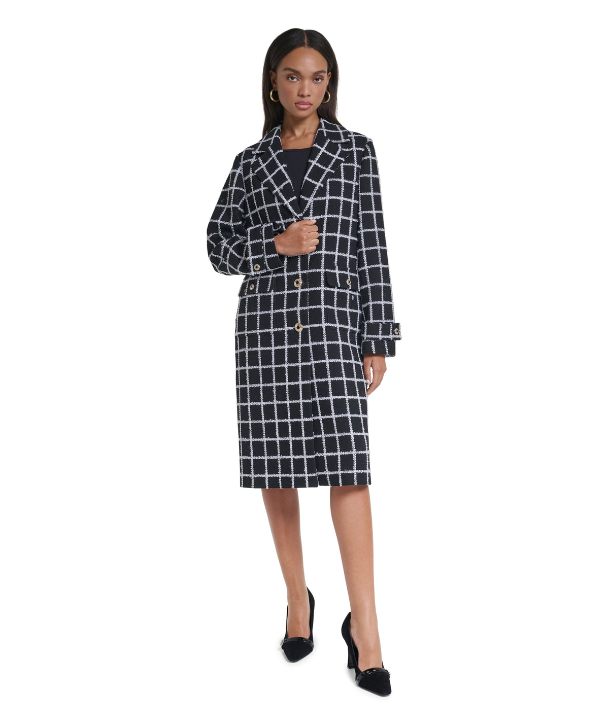 WINDOWPANE LONG COAT VIEW 4