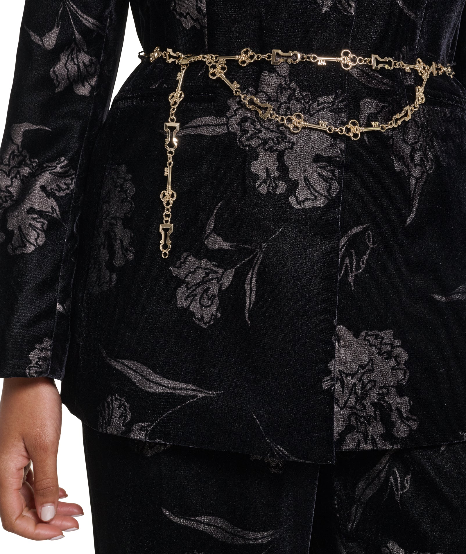 VELVET BELTED BLAZER VIEW 7