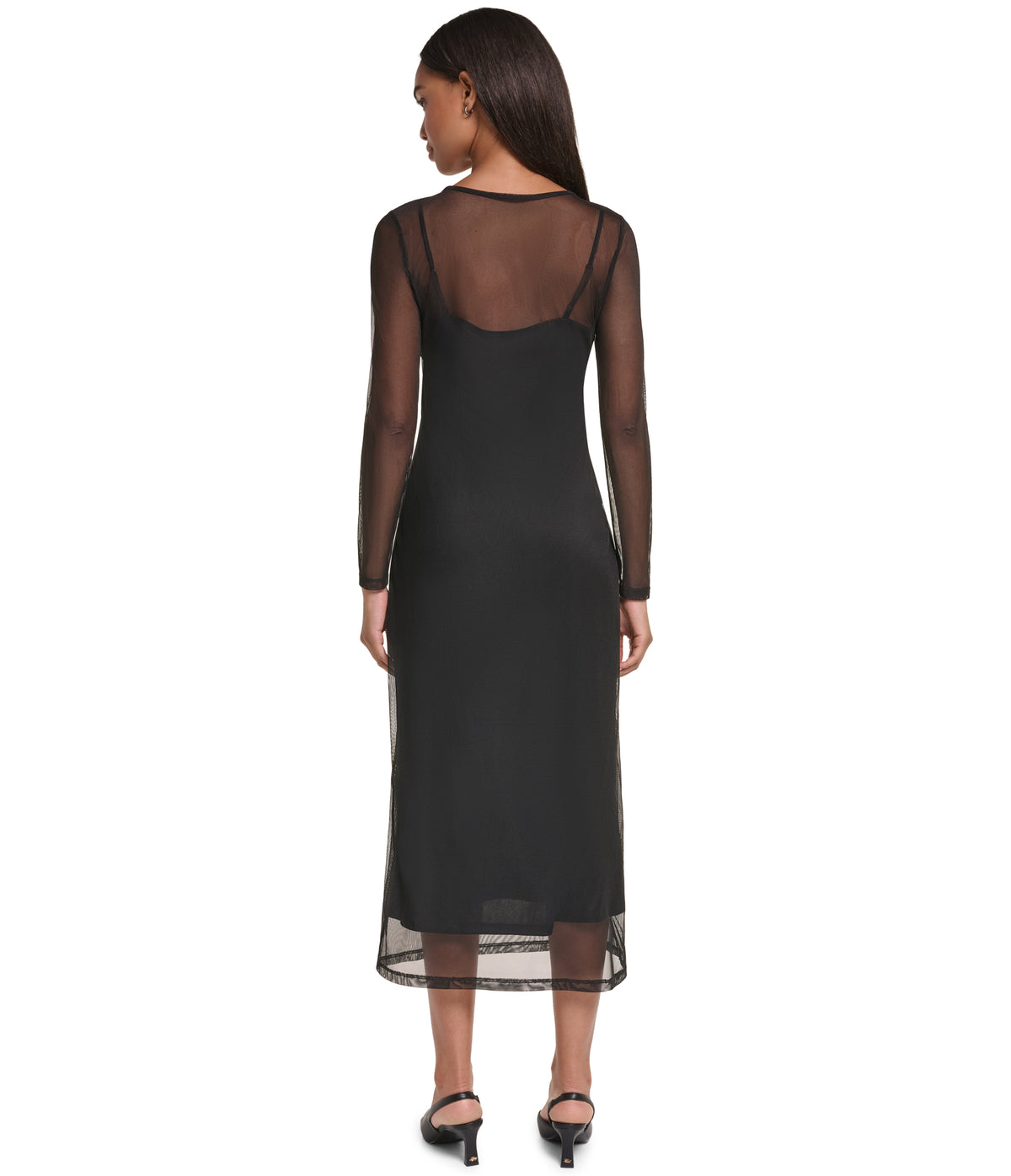 MESH FLORAL PRINT DRESS VIEW 3