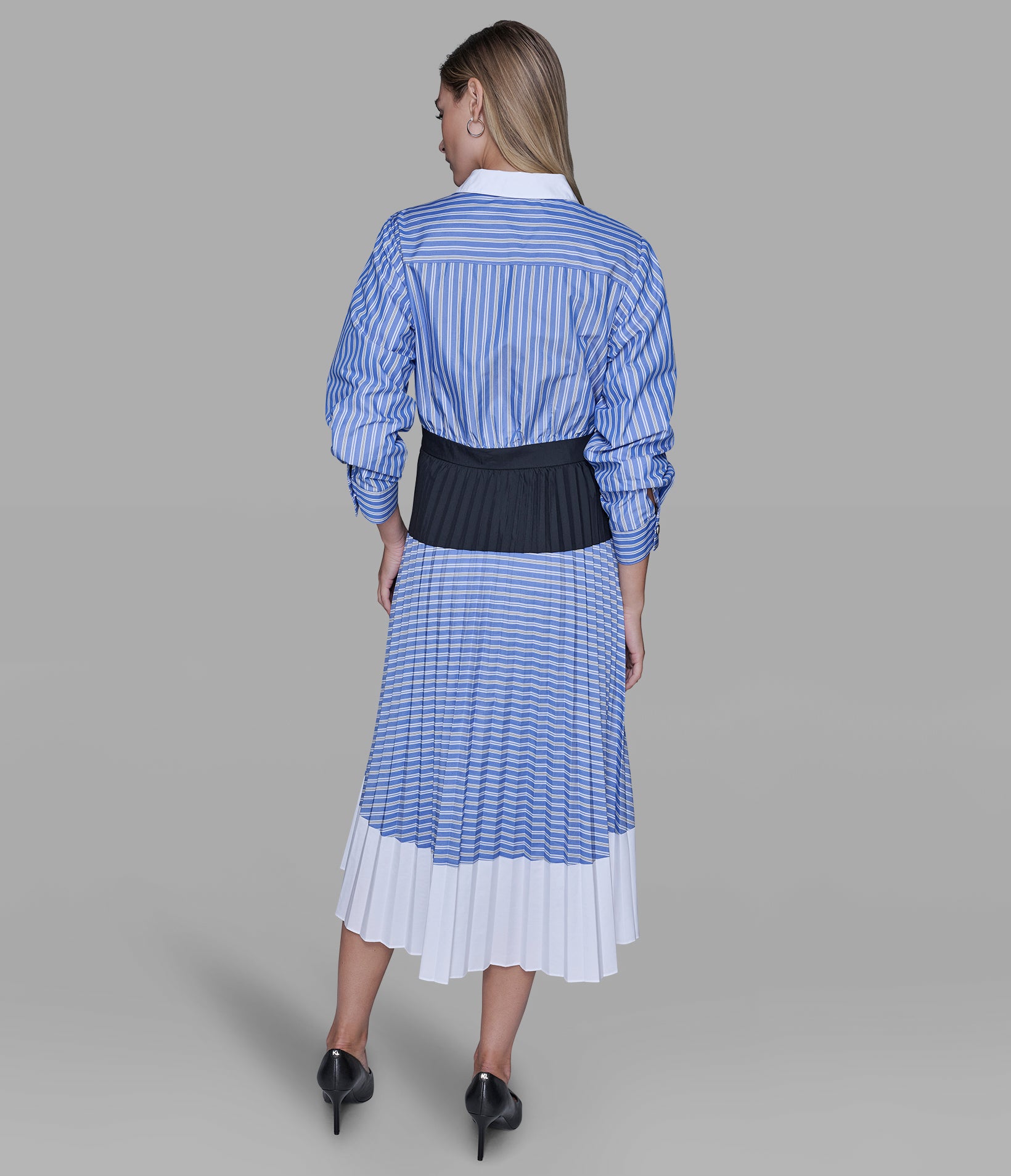 COLORBLOCK POPLIN MIDI DRESS View 2 | Women's Dresses & Jumpsuits