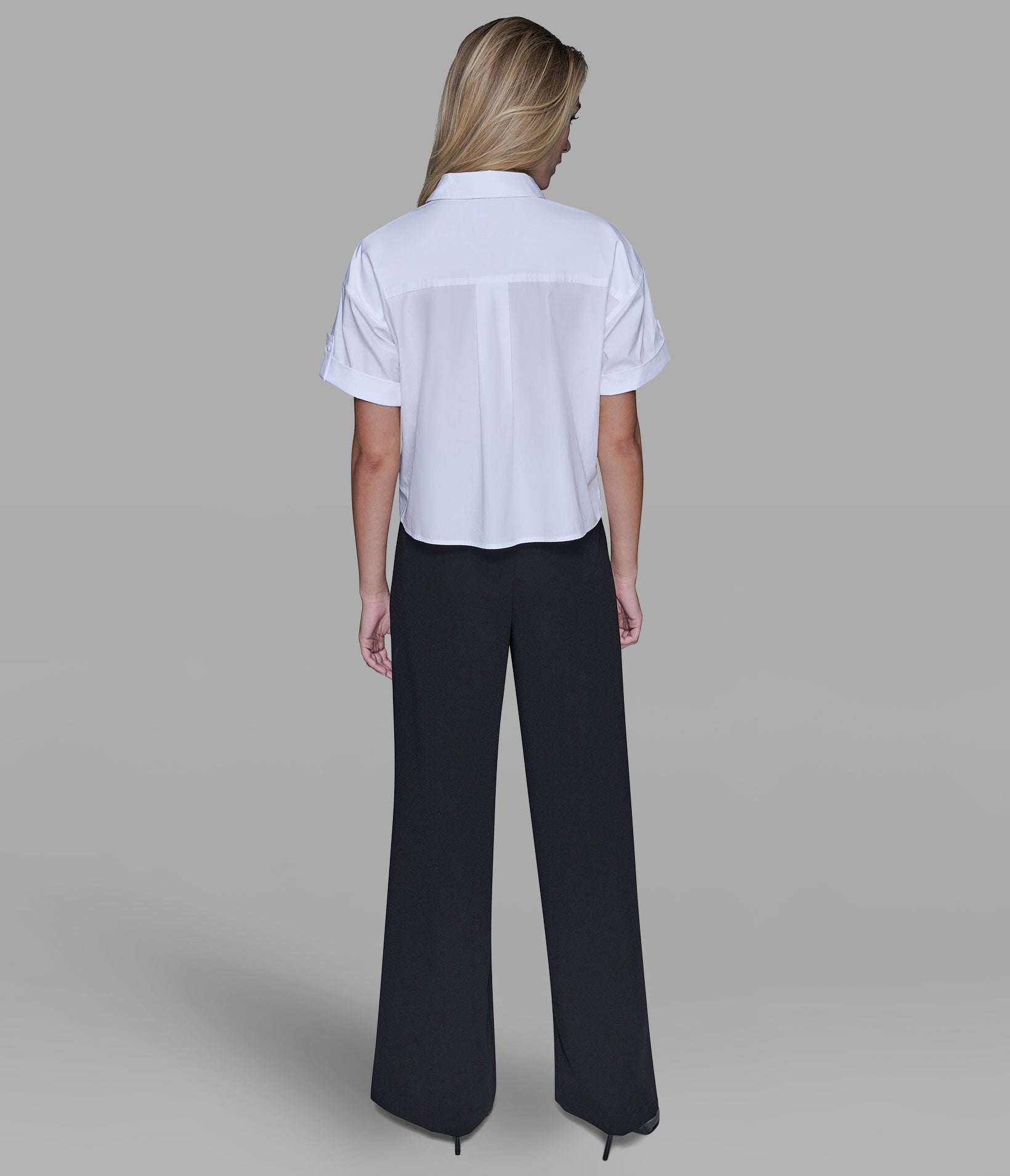 SHORT SLEEVE EMBROIDERED POPLIN SHIRT VIEW 5 | Women's Sale