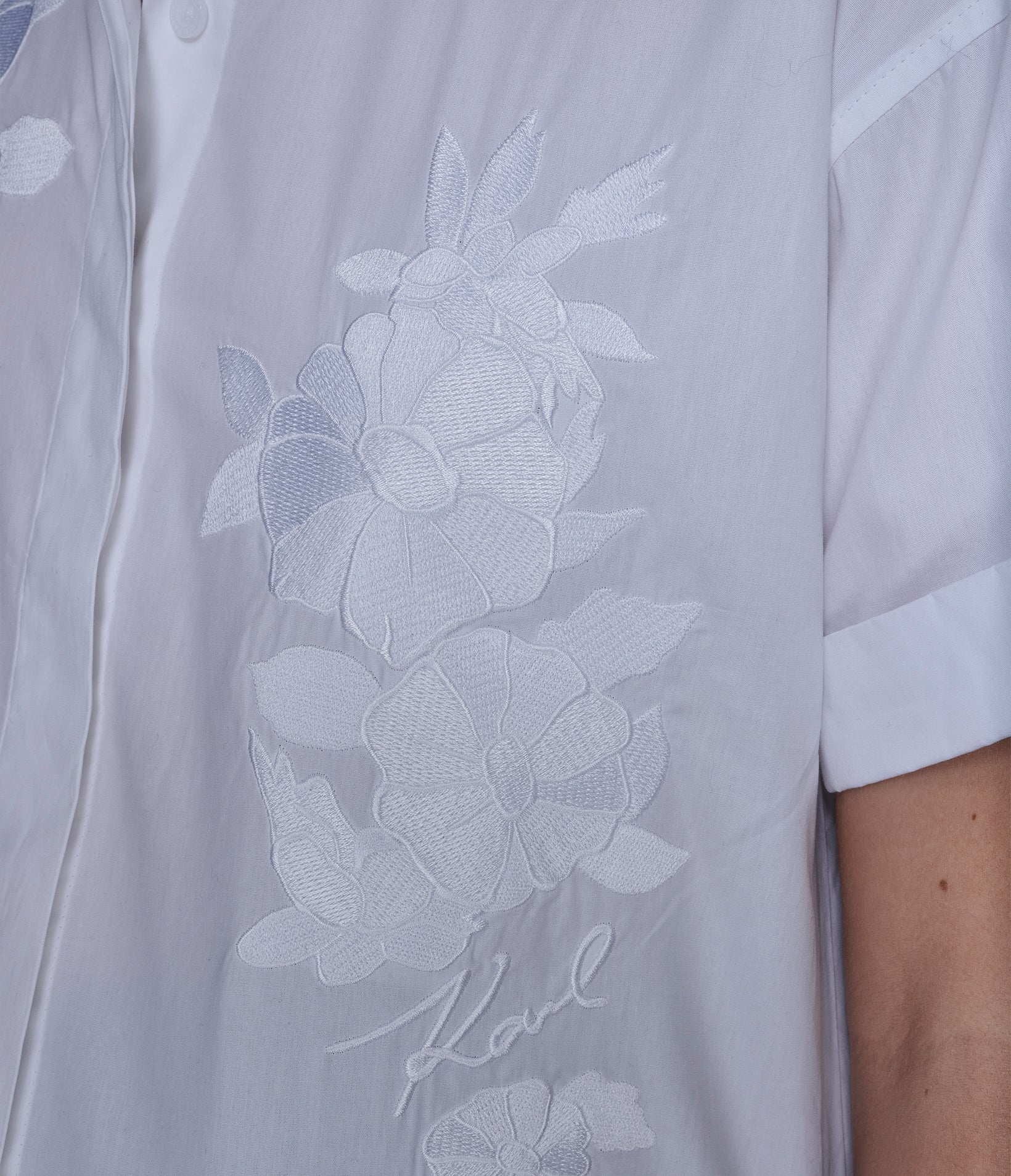 SHORT SLEEVE EMBROIDERED POPLIN SHIRT VIEW 6 | Women's Sale