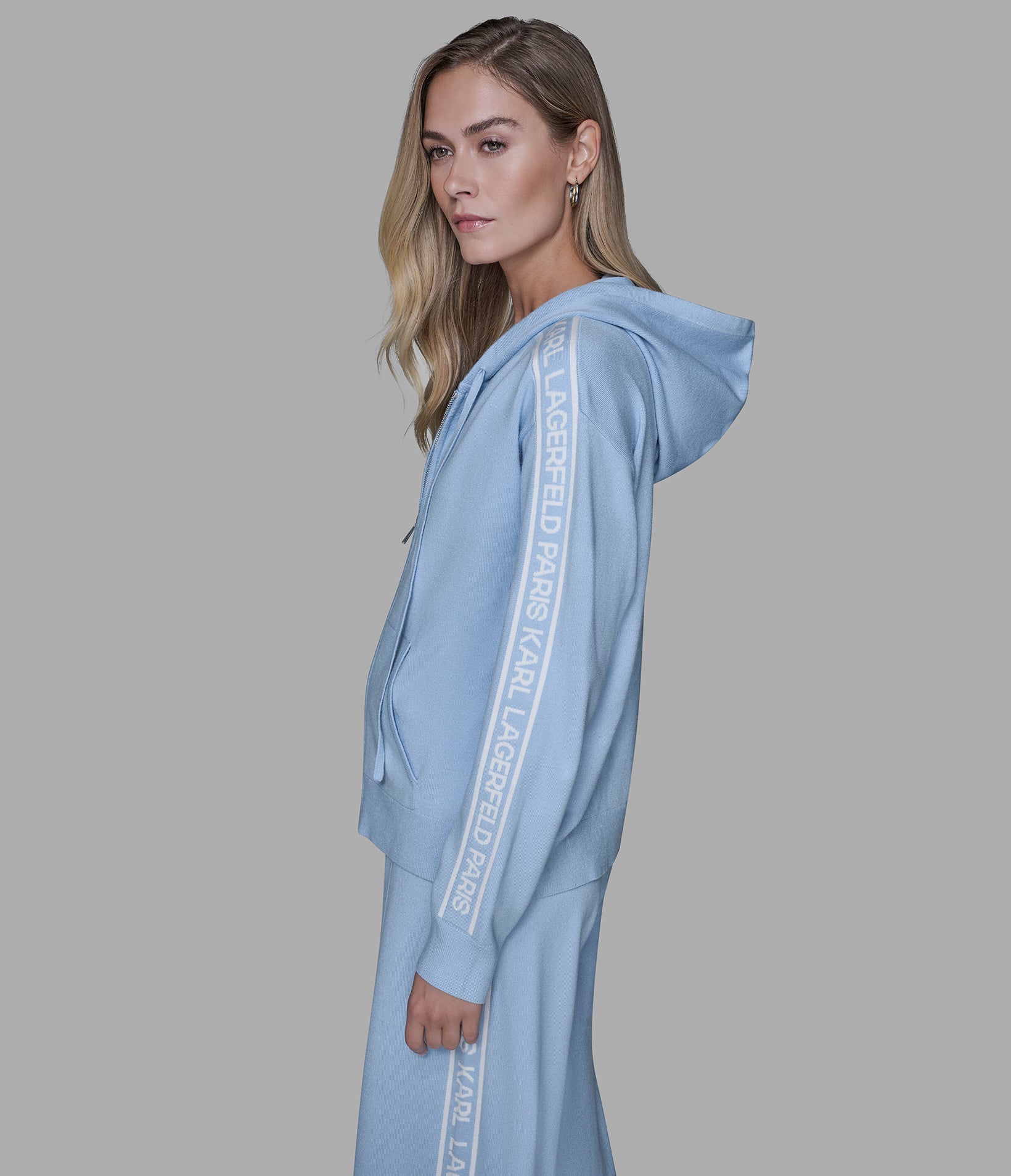 LOGO FULL-ZIP SWEATER WITH HOODIE VIEW 3 | Women's Sale