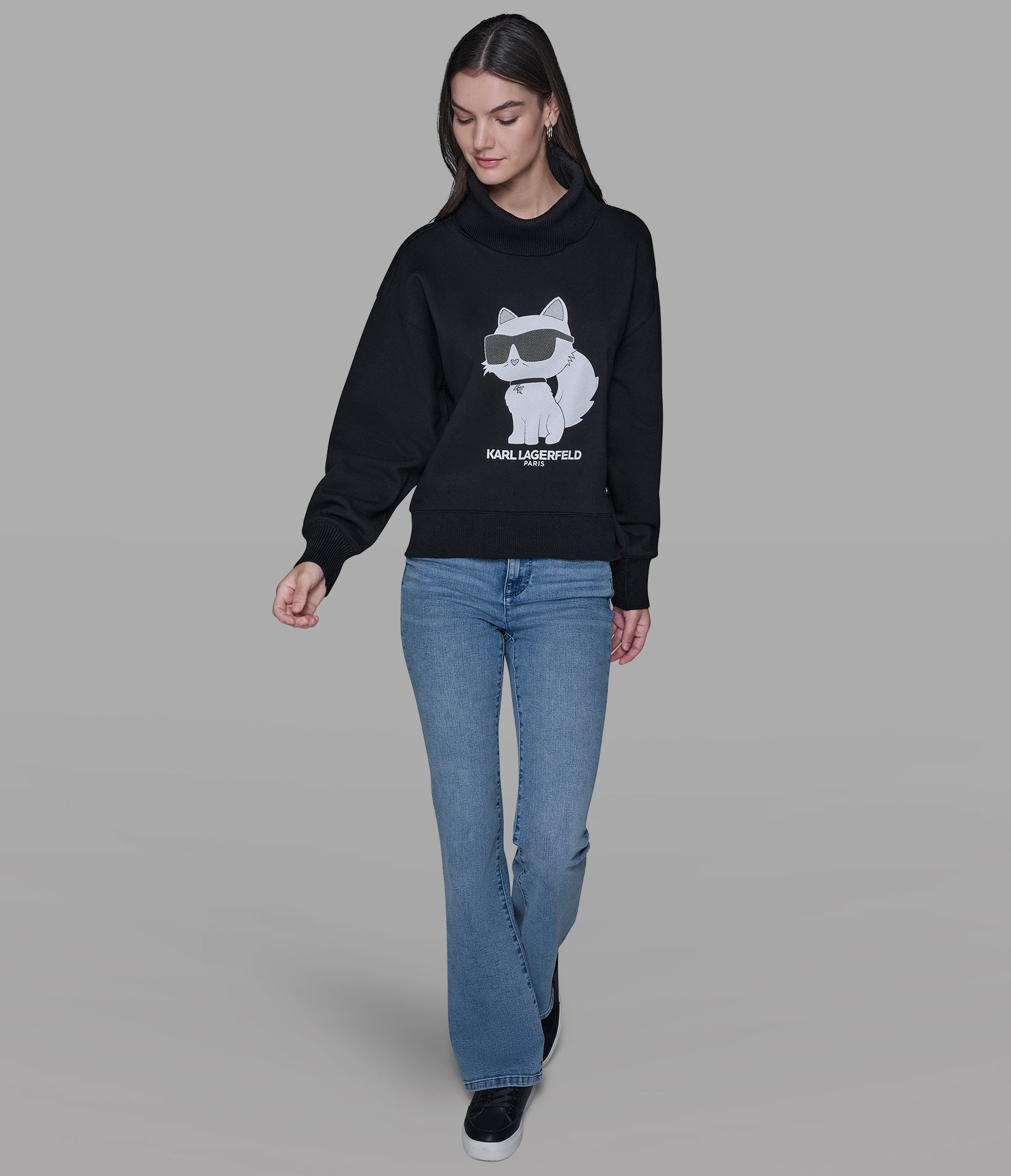 Choupette Turtleneck Sweatshirt | Athleisure | Karl Lagerfeld Paris