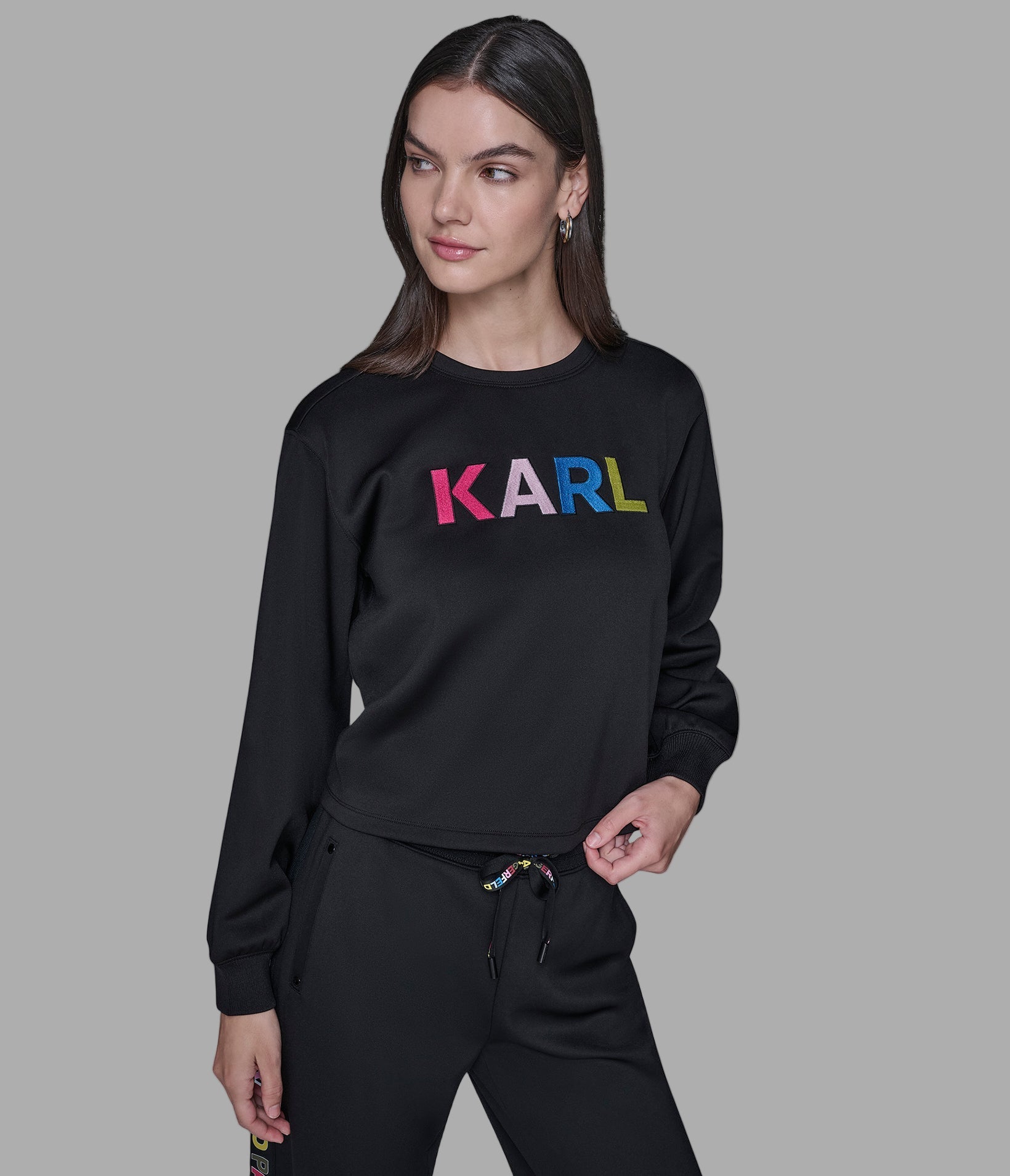 MULTI-COLOR LOGO SCUBA SWEATSHIRT View 1 | Women's Athleisure & Activewear