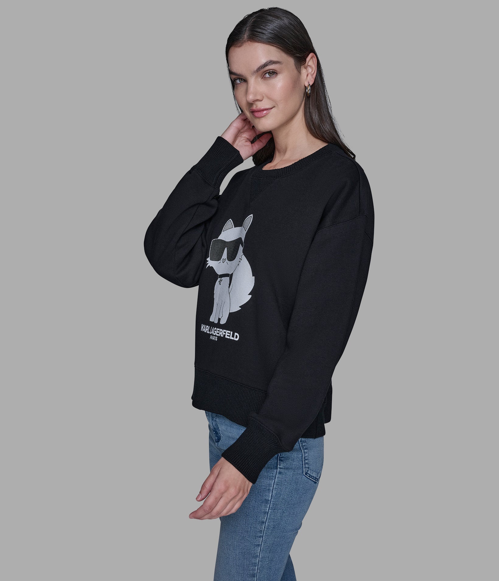 Choupette Crewneck Sweatshirt | Athleisure | Karl Lagerfeld Paris