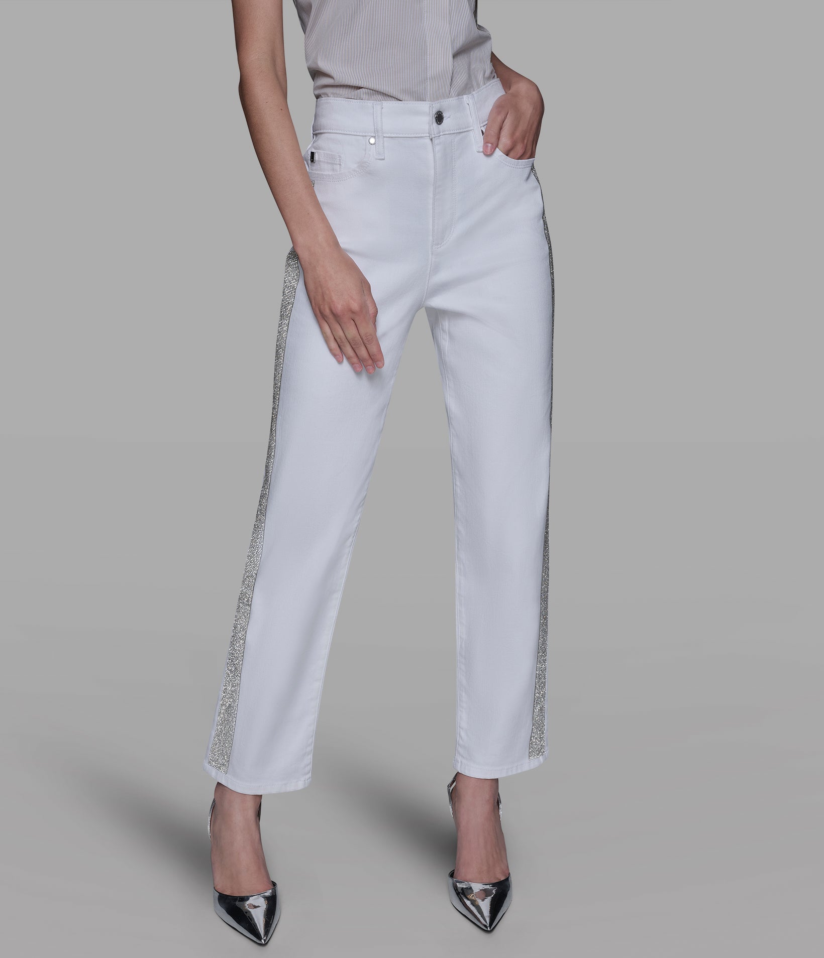 RHINESTONE TRIM JEAN View 1 | Women's Sale