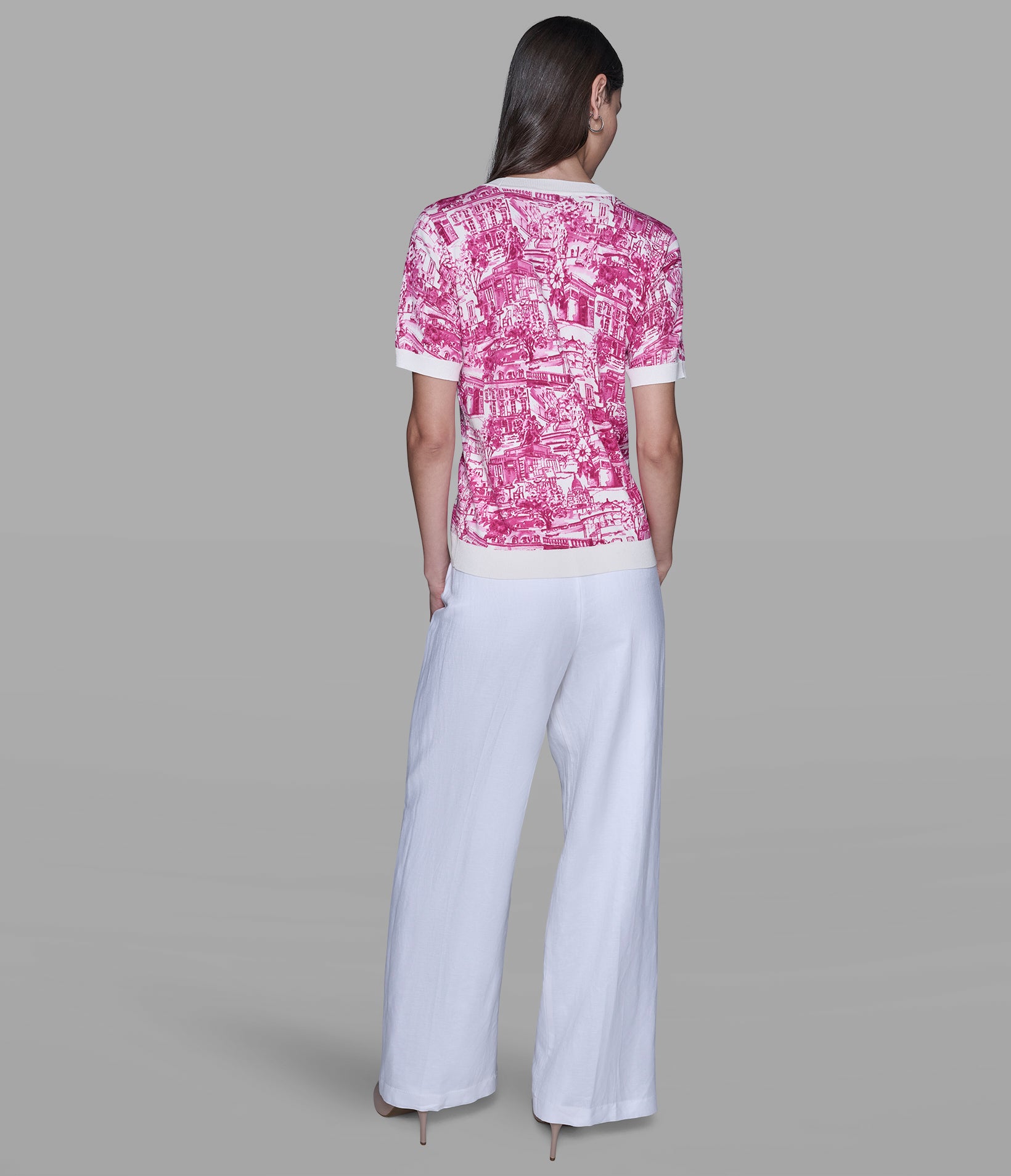 SHORT SLEEVE PARIS SKETCH SWEATER VIEW 5 | Women's Clothing