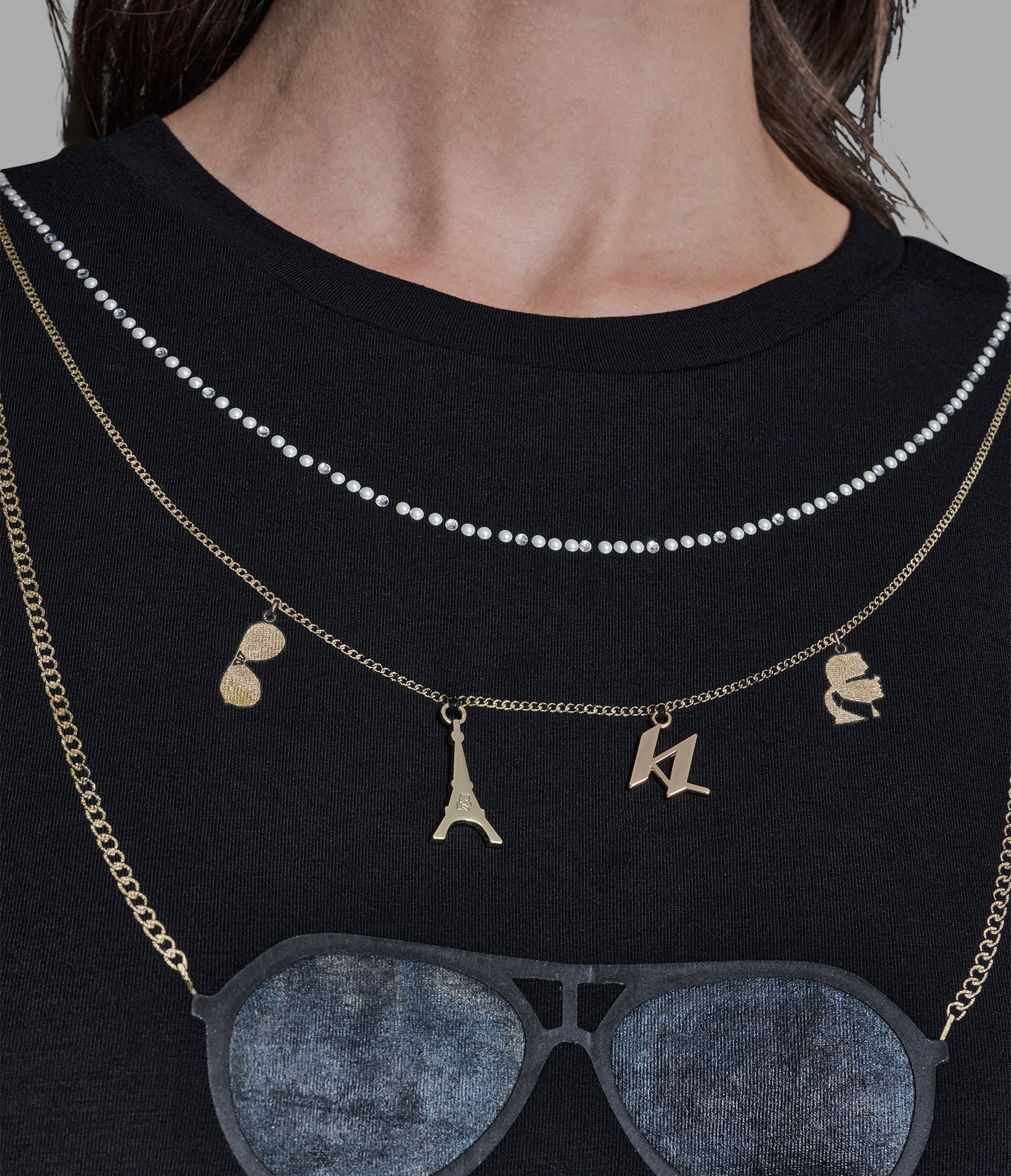 CHARM NECKLACE TEE VIEW 6 | Women's Clothing