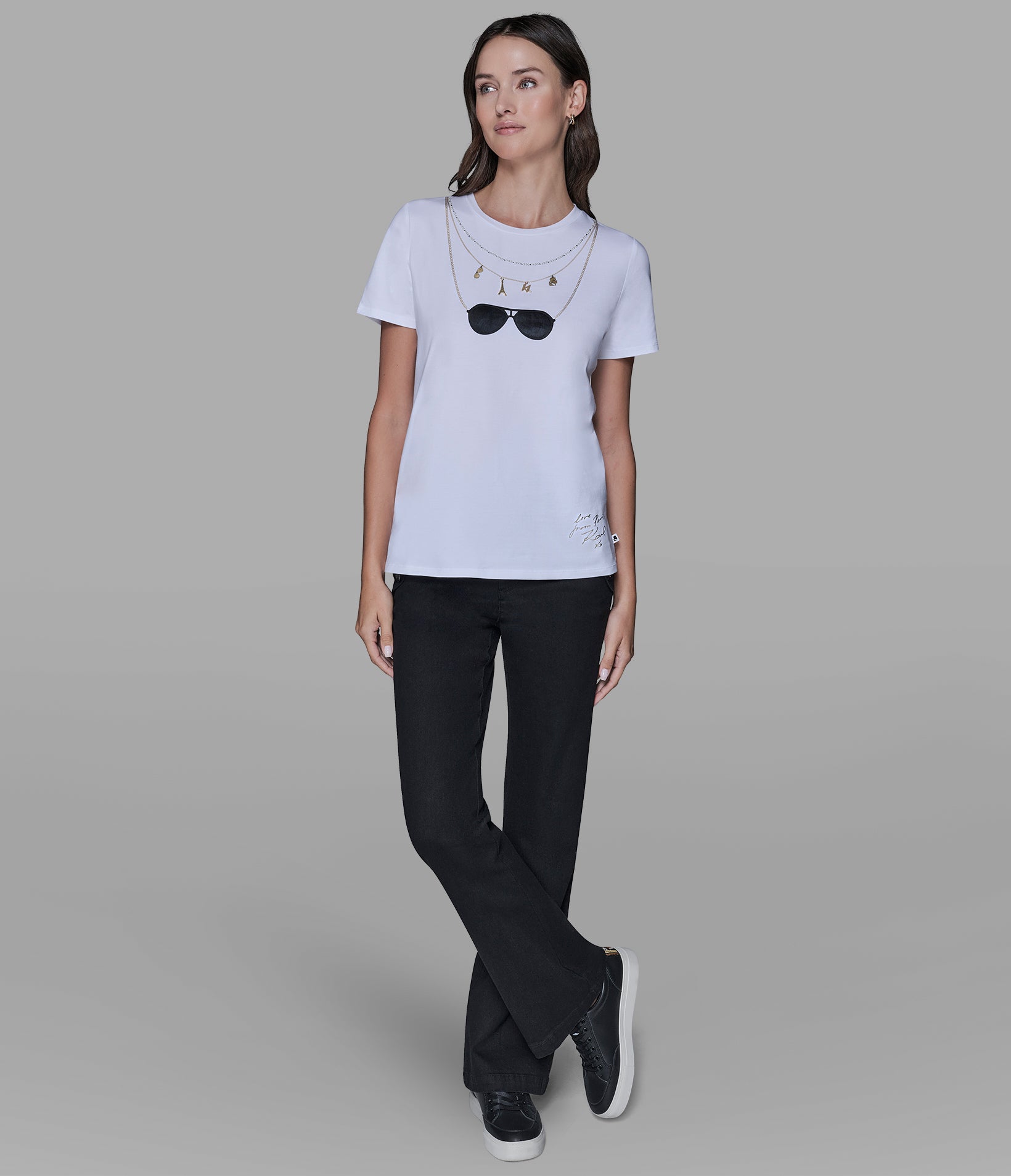 CHARM NECKLACE TEE VIEW 4 | Women's Clothing