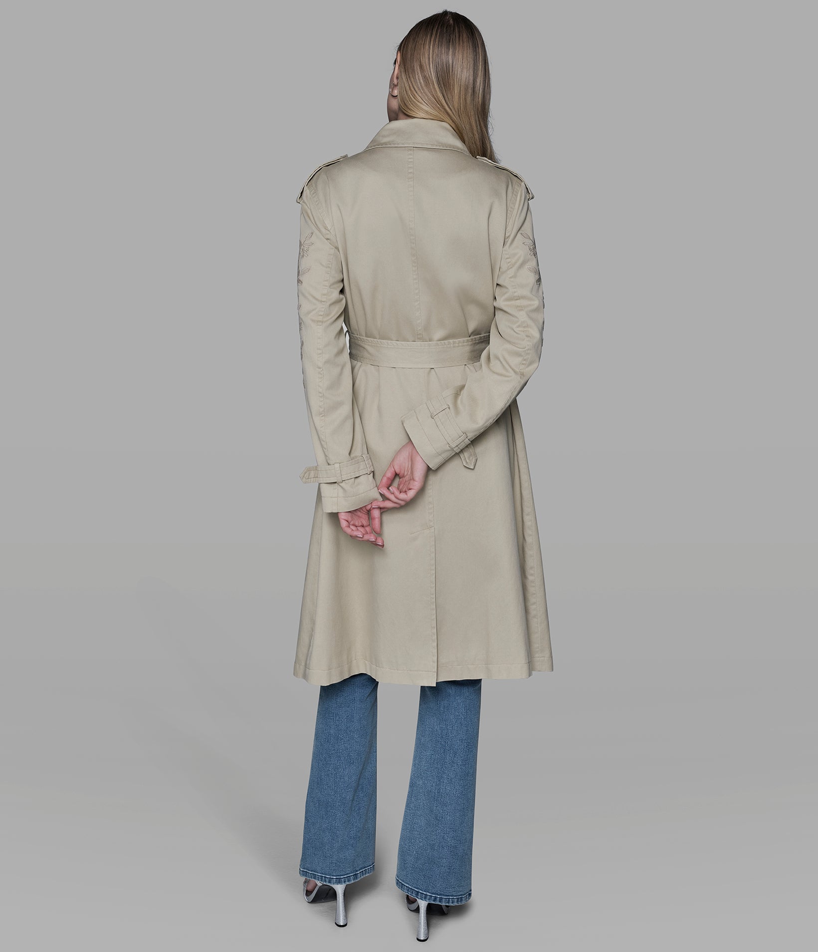 FLORAL APPLIQUE TRENCH COAT VIEW 5 | Women's Holiday Collection