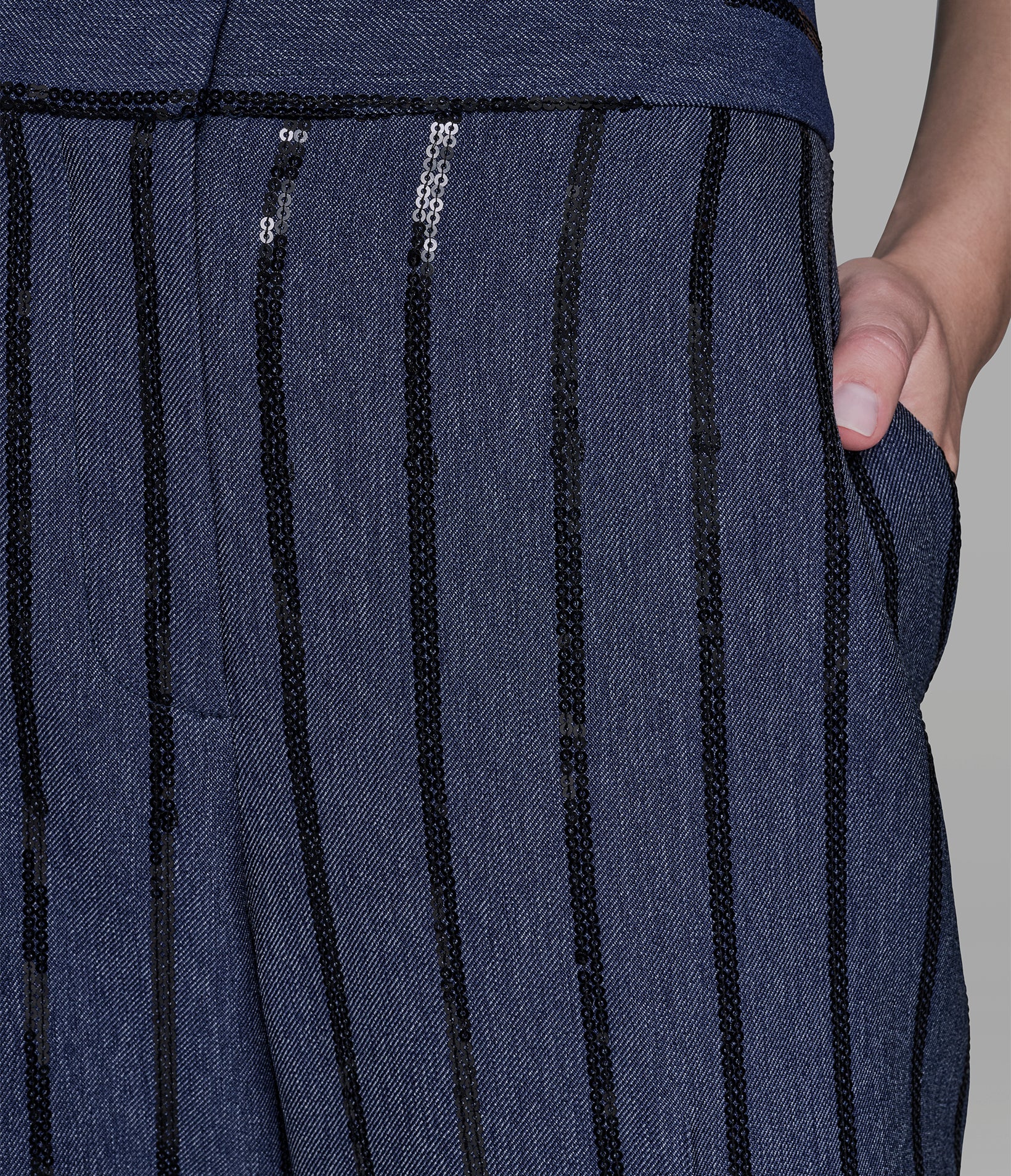 SEQUIN STRIPE DENIM PANT VIEW 6 | New Arrivals
