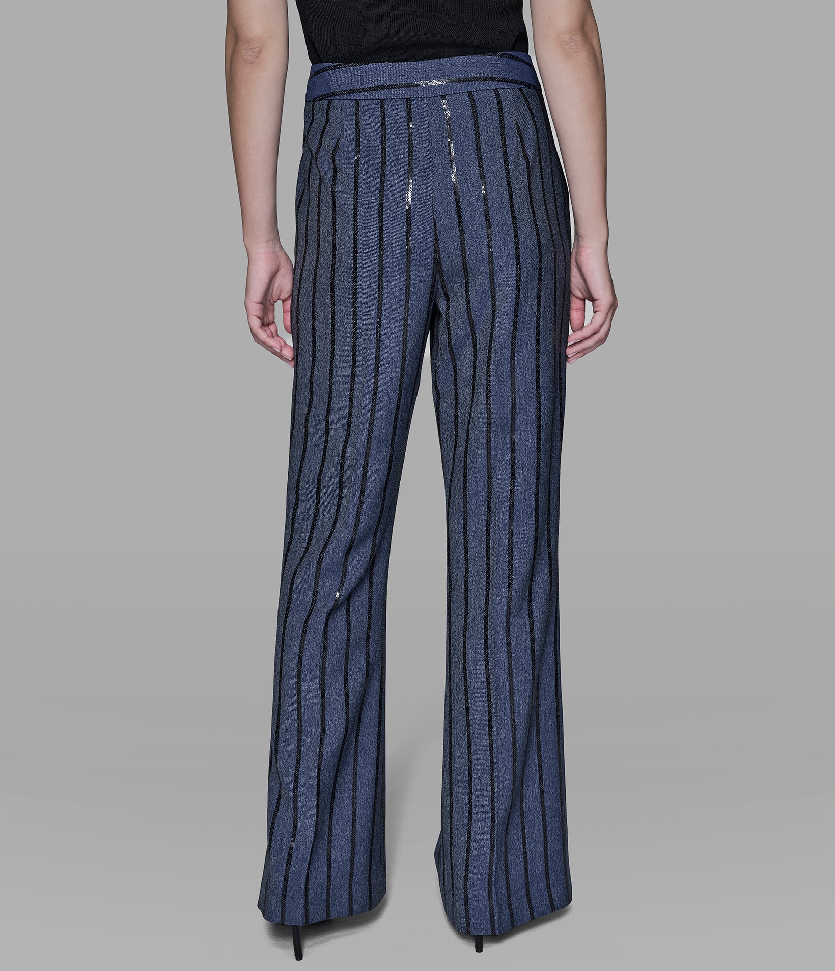 SEQUIN STRIPE DENIM PANT View 2 | Women's Pants