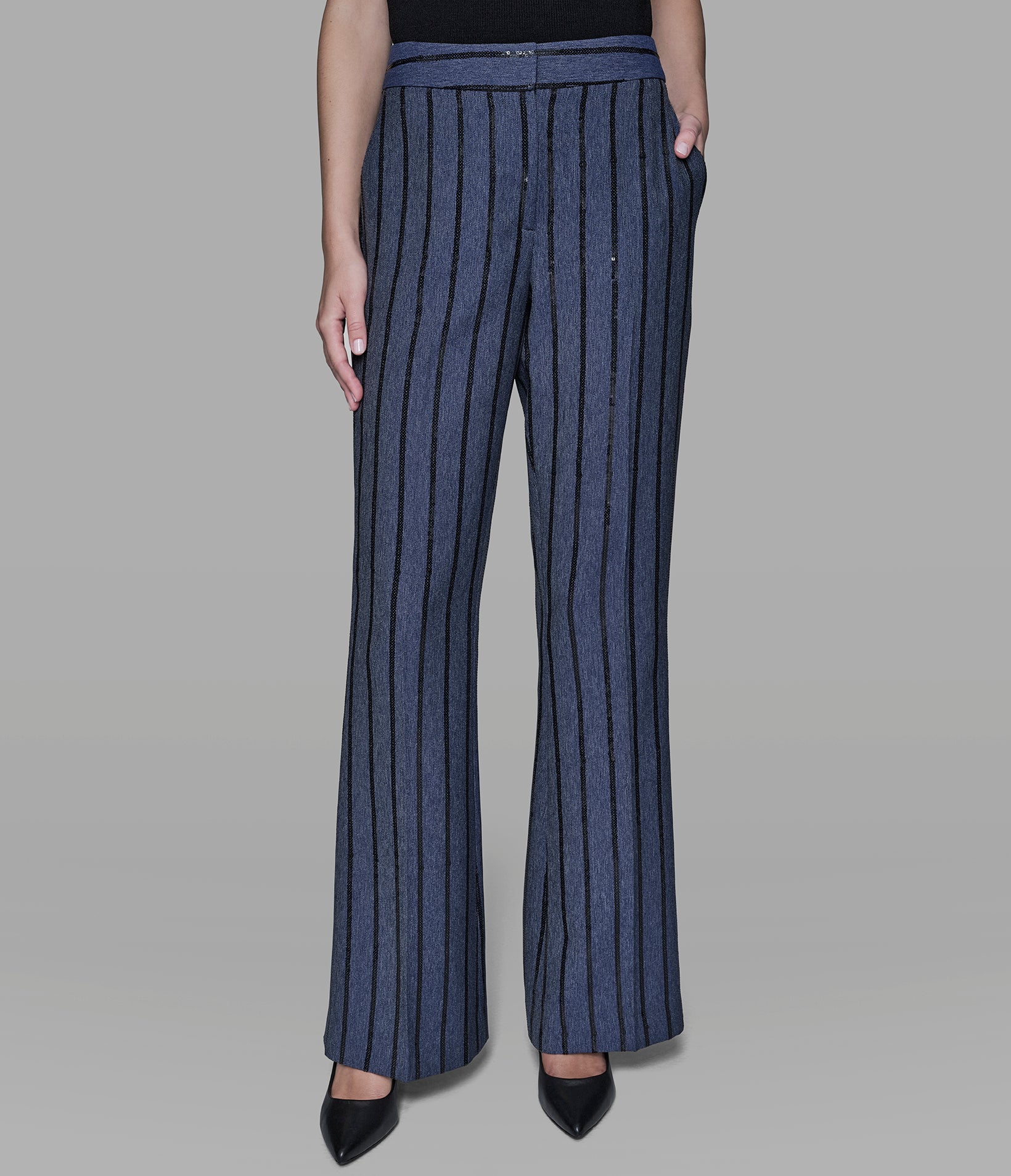 SEQUIN STRIPE DENIM PANT VIEW 3 | New Arrivals