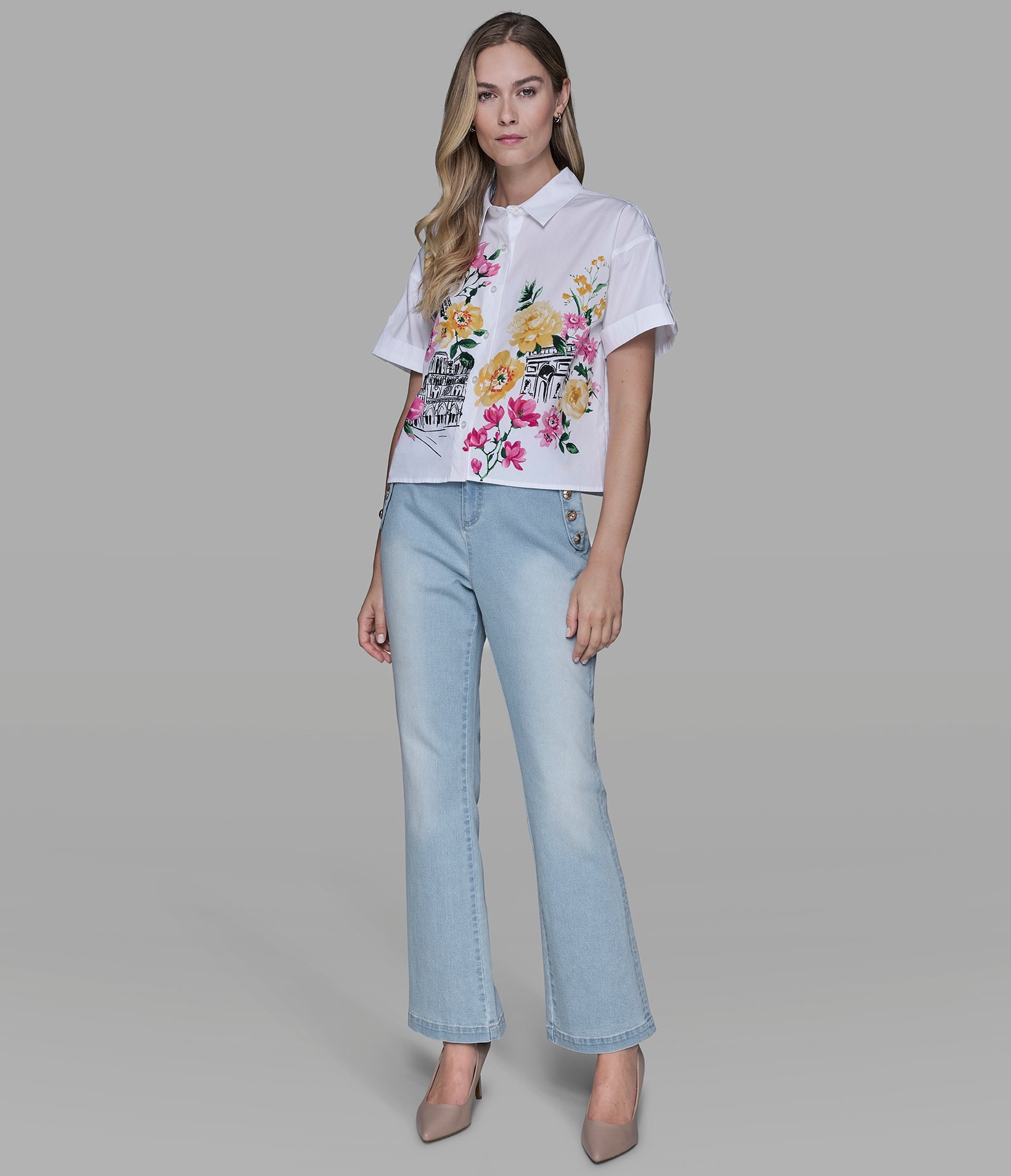 FLORAL PRINT POPLIN SHIRT VIEW 4 | Wear to Work