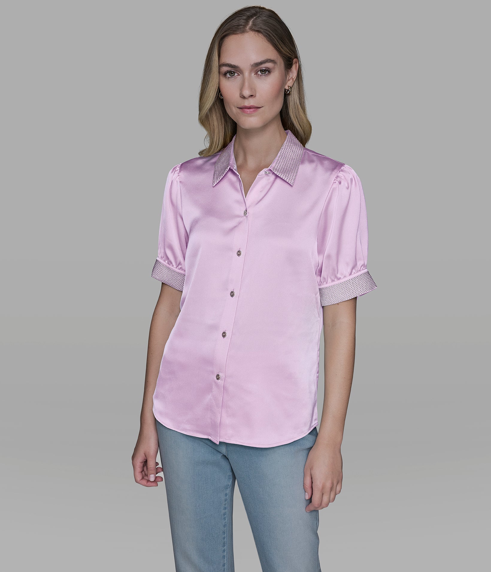 SATIN STUD SHIRT VIEW 1