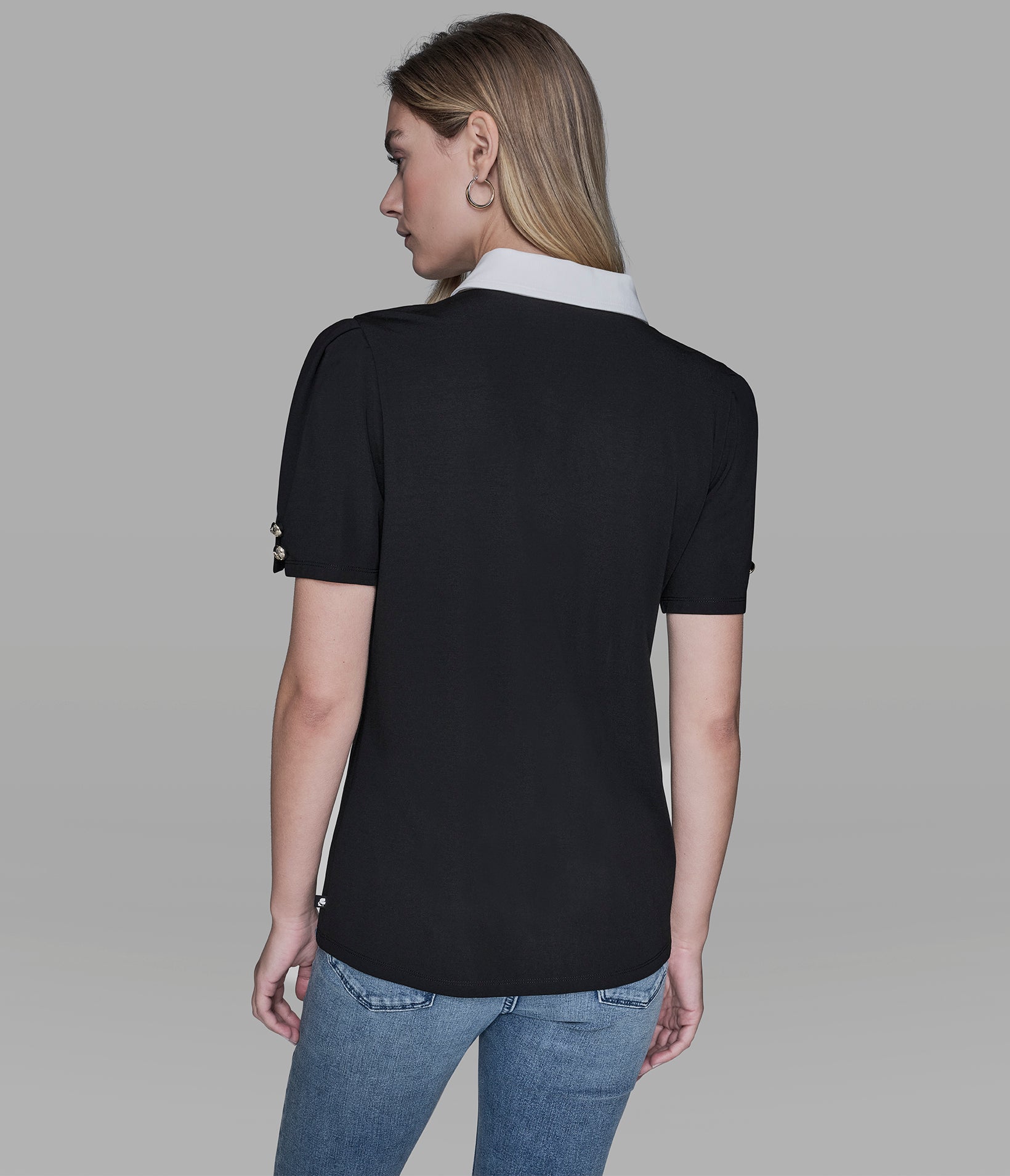 CONTRAST TRIM KNIT TOP View 2 | Women's Tops & Sweaters
