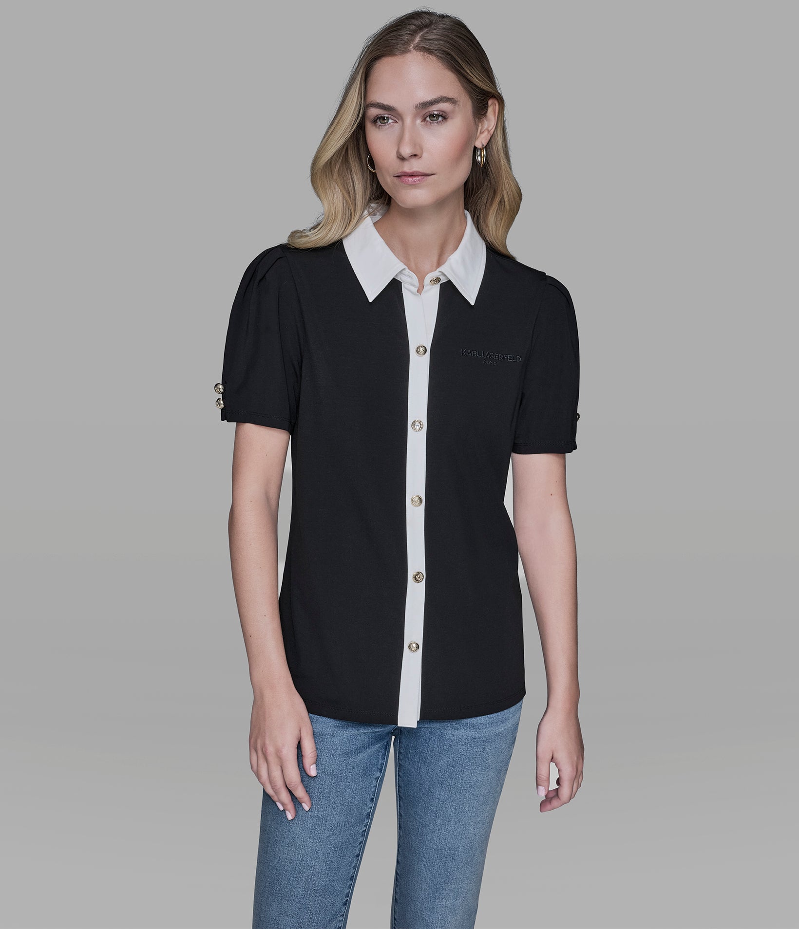 CONTRAST TRIM KNIT TOP View 1 | Women's Tops & Sweaters