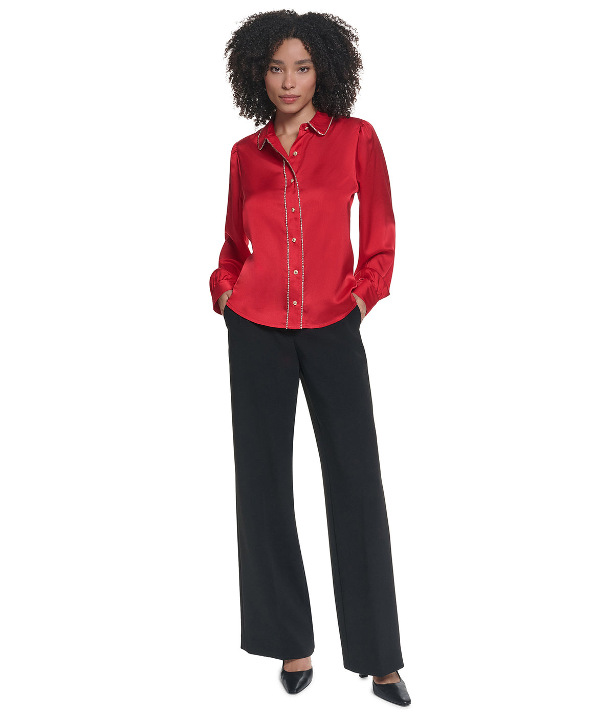 EMBELLISHED BUTTON DOWN VIEW 4 | New Women's Clothing