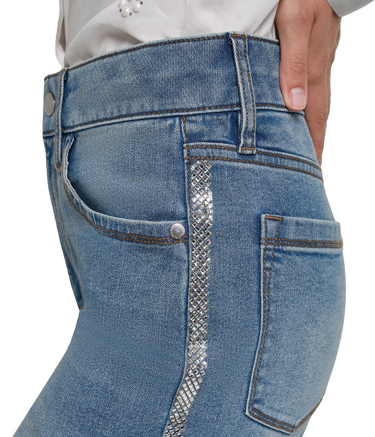 RHINESTONE TRIM DENIM VIEW 6
