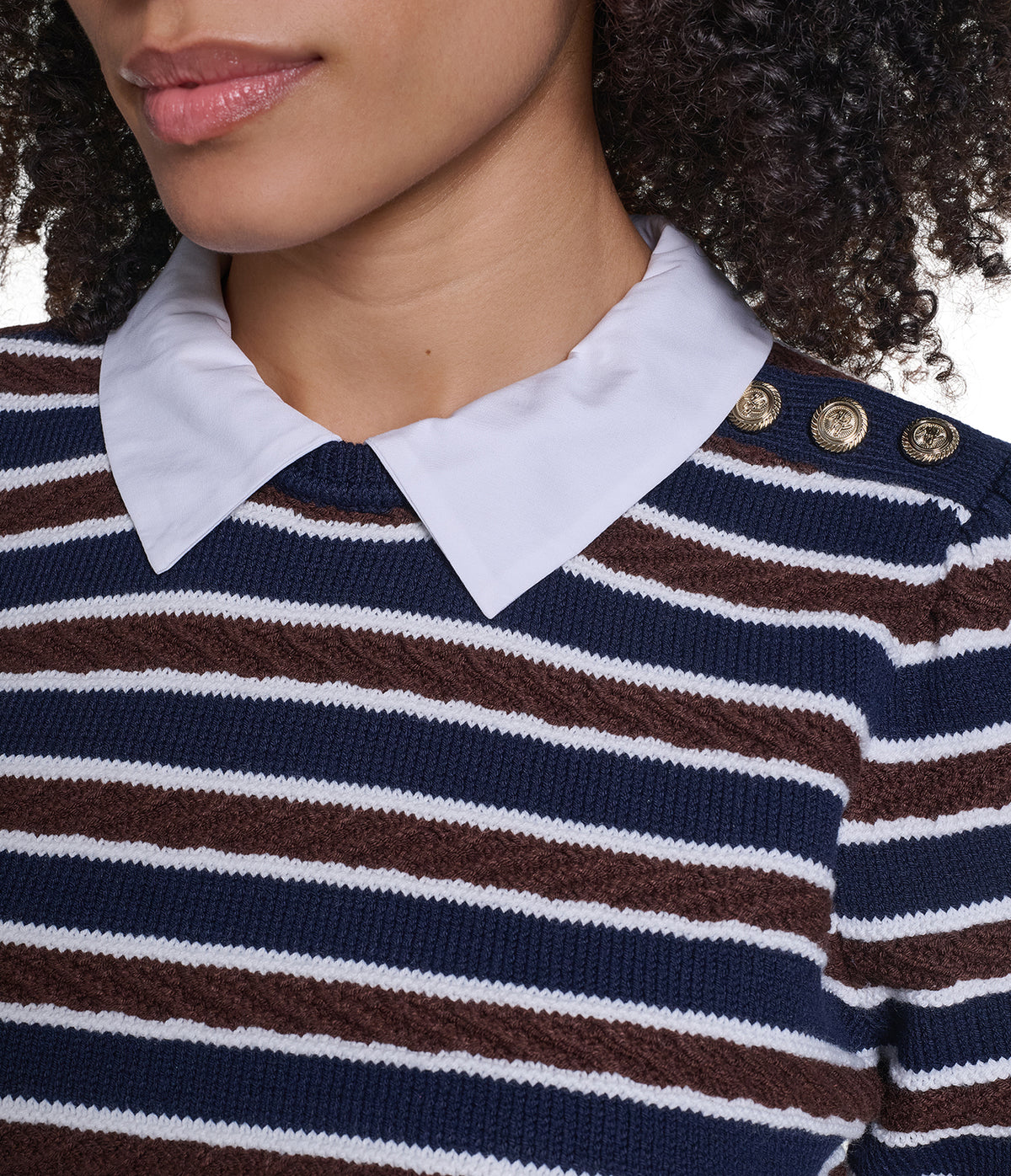 SHORT SLEEVE STRIPED SWEATER VIEW 7