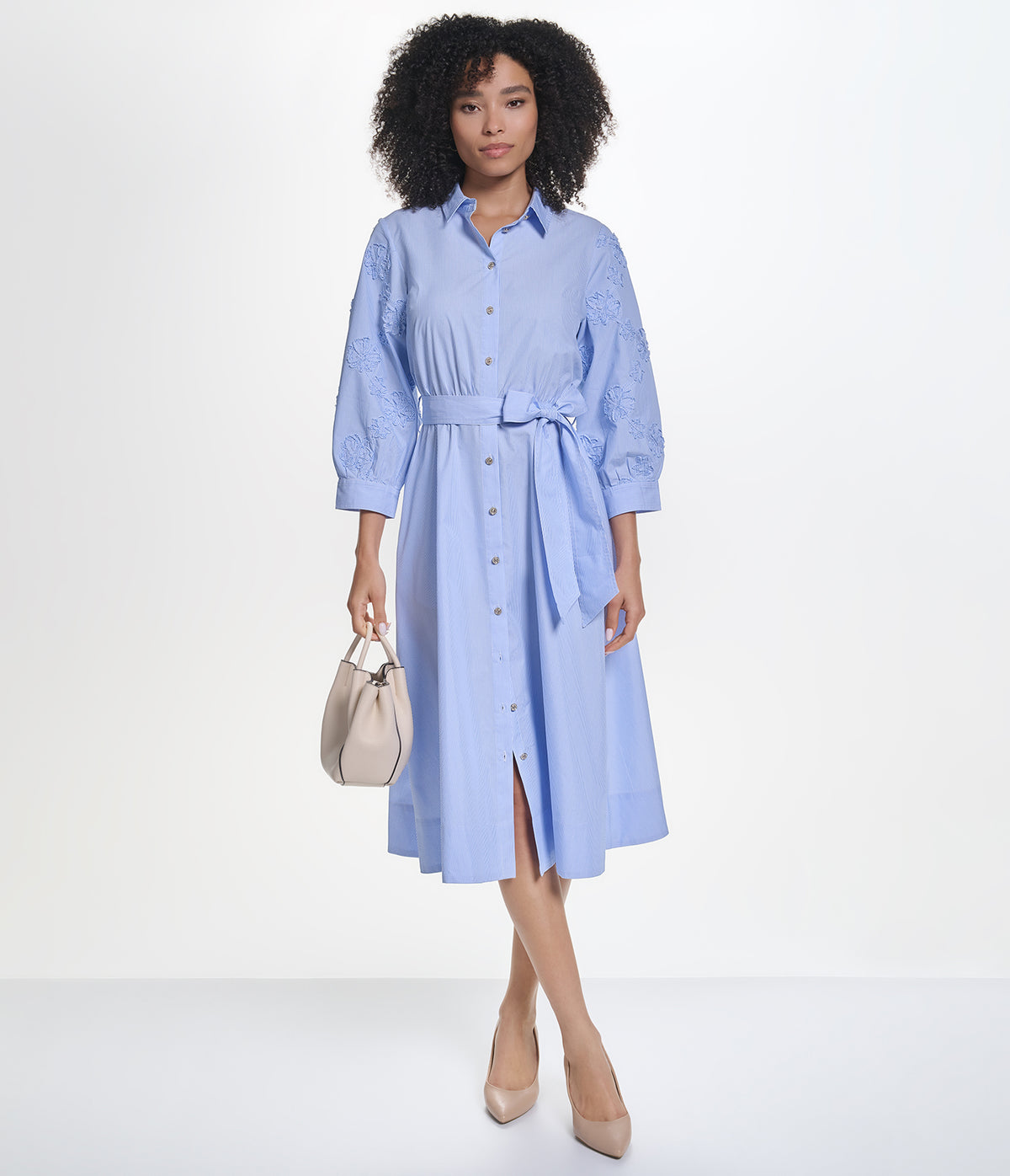LONG SLEEVE BELTED DRESS VIEW 1
