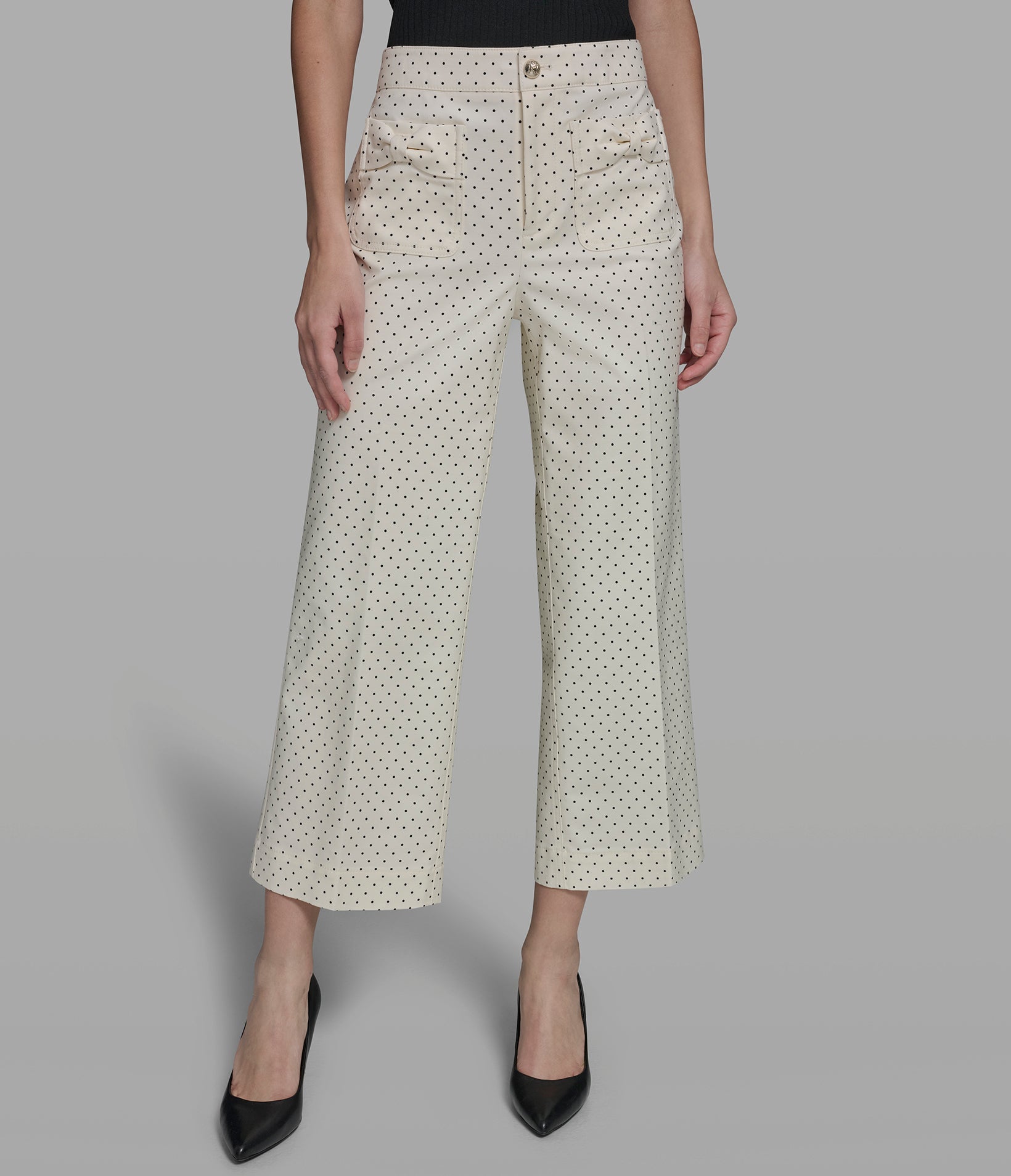 POLKA DOT CROPPED WIDE-LEG PANT View 1 | Women's Pants