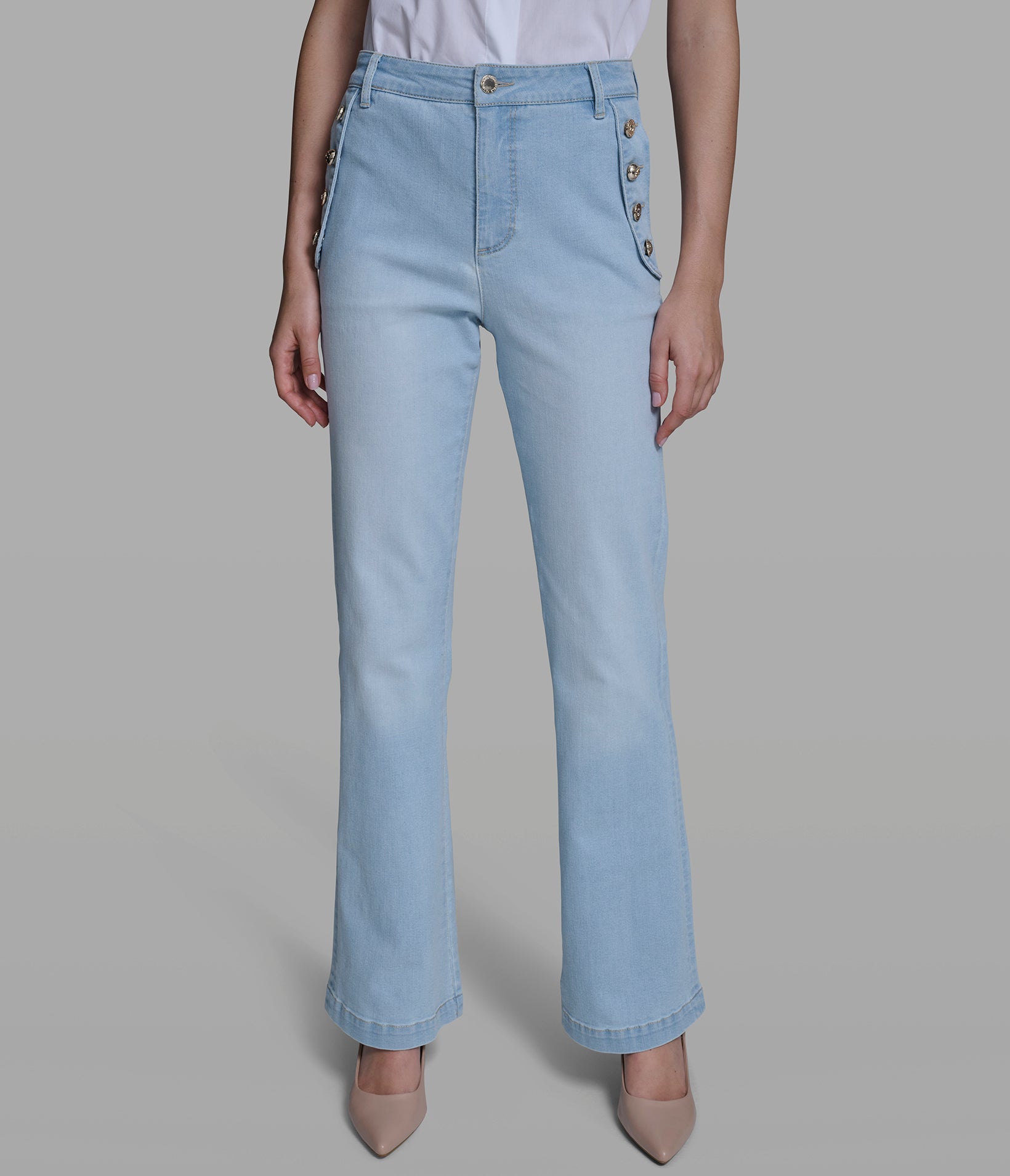 BUTTON POCKET DENIM JEANS VIEW 4 | Women's Denim