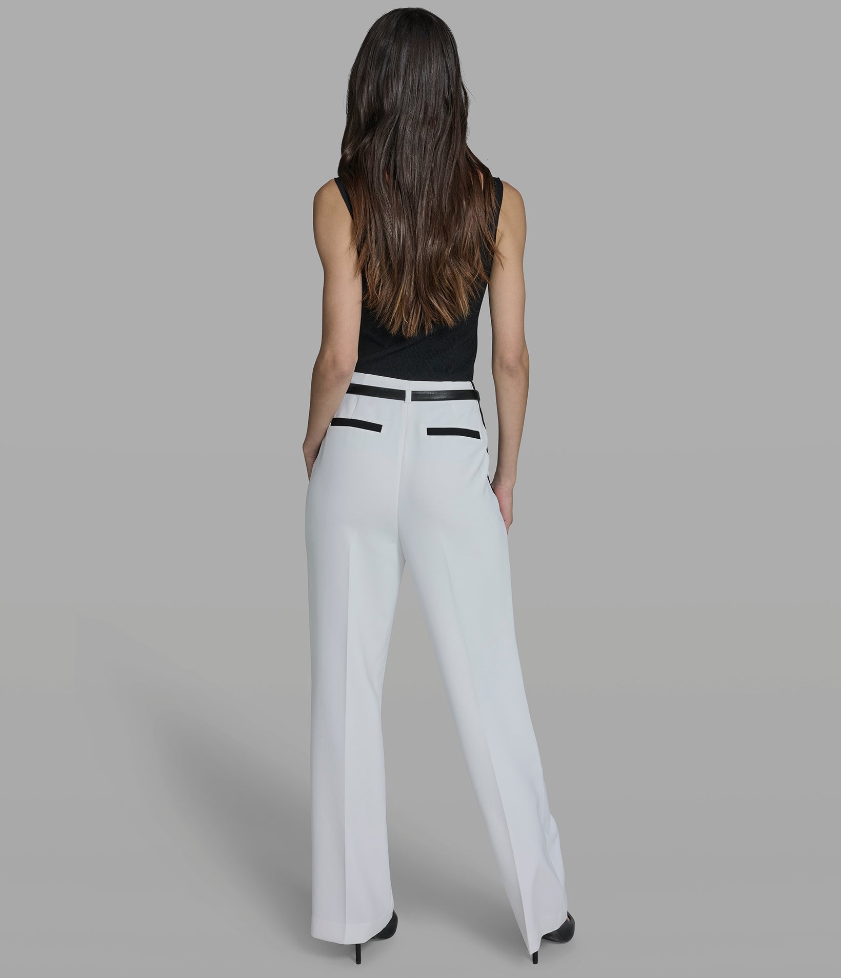 BELTED PANT WITH CONTRAST TRIM VIEW 5