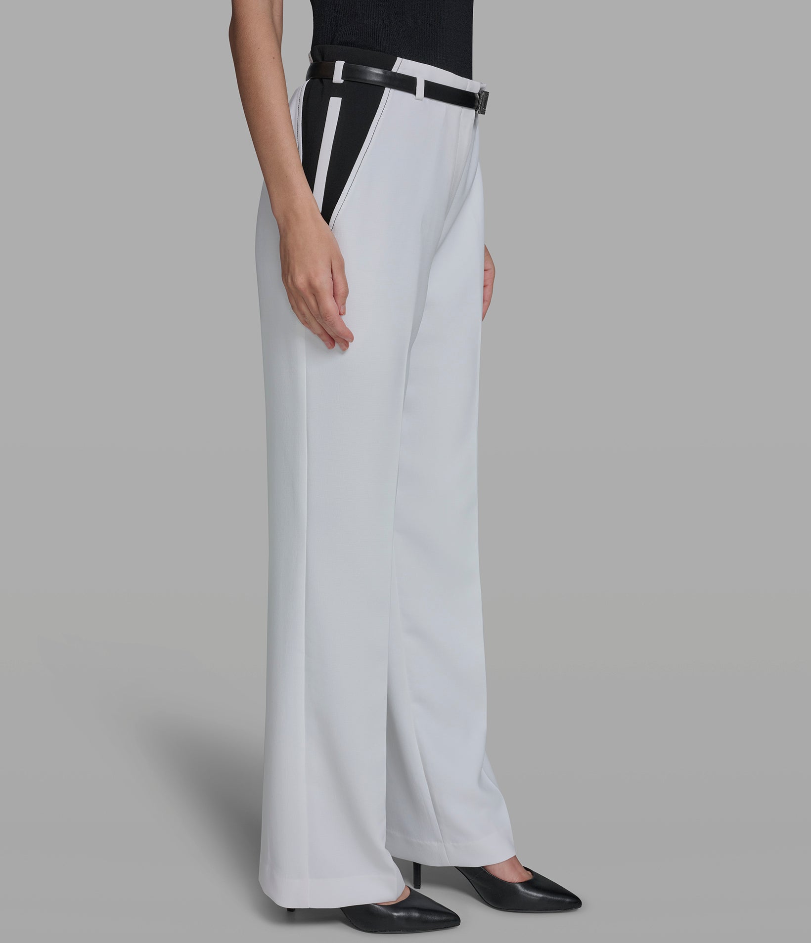 BELTED PANT WITH CONTRAST TRIM View 1 | Products