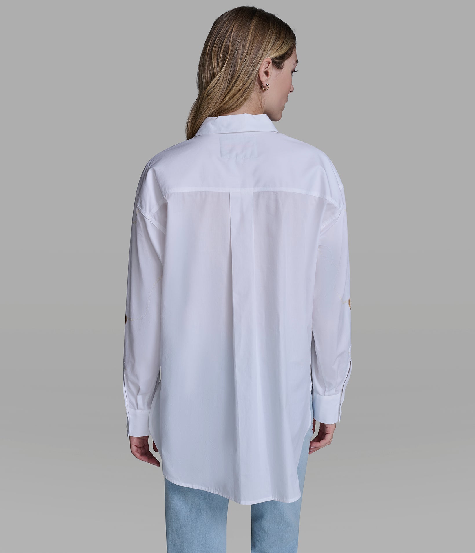 Cotton Logo Eyelet Shirt | Sweaters & Tops | Karl Lagerfeld Paris