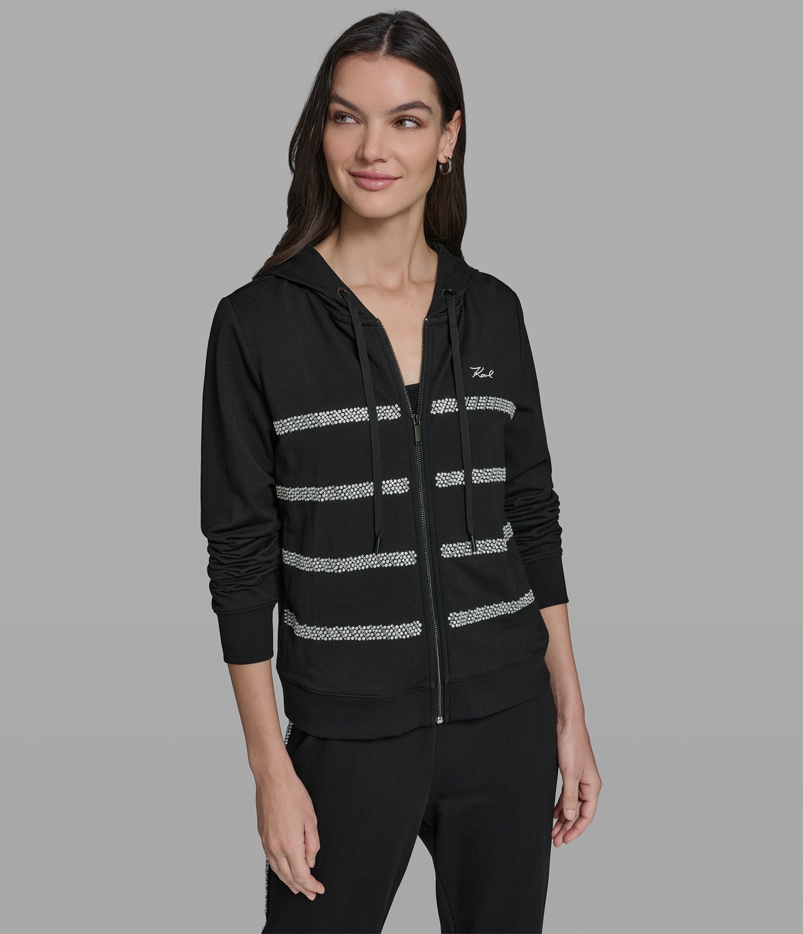 EMBELLISHED ZIP UP TRACK JACKET View 1 | New Arrivals