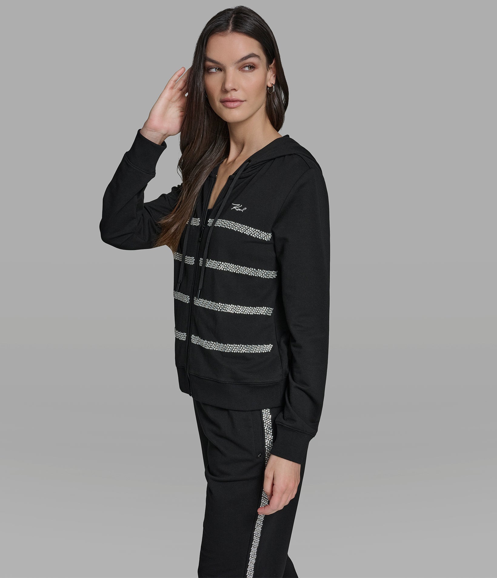 EMBELLISHED ZIP UP TRACK JACKET VIEW 3 | New Arrivals