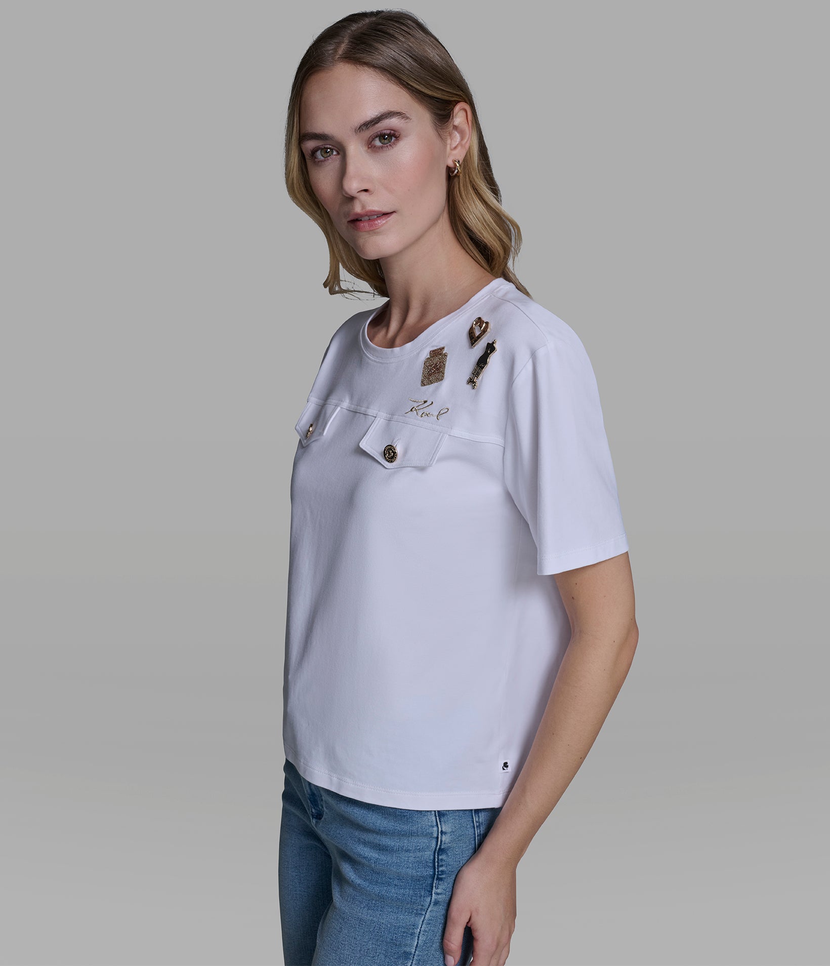 KNIT TOP WITH PINS VIEW 3 | New Women's Clothing