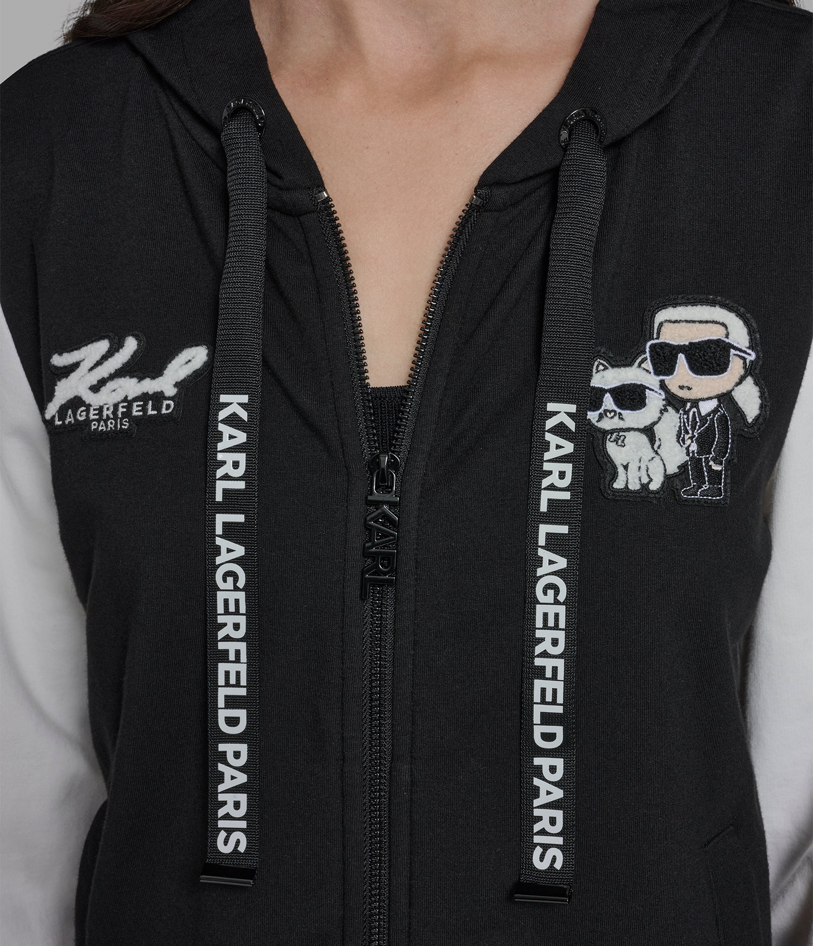 DUO PATCH ZIP UP HOODIE VIEW 6 | Women's Tops & Sweaters