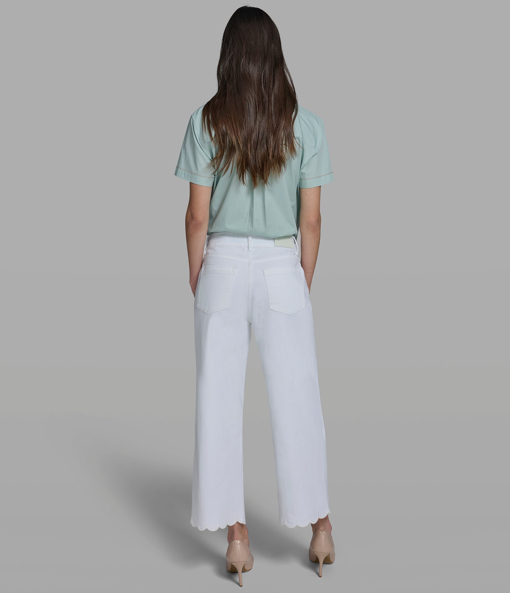 SCALLOPED HEM WIDE-LEG JEANS VIEW 5 | Women's Denim