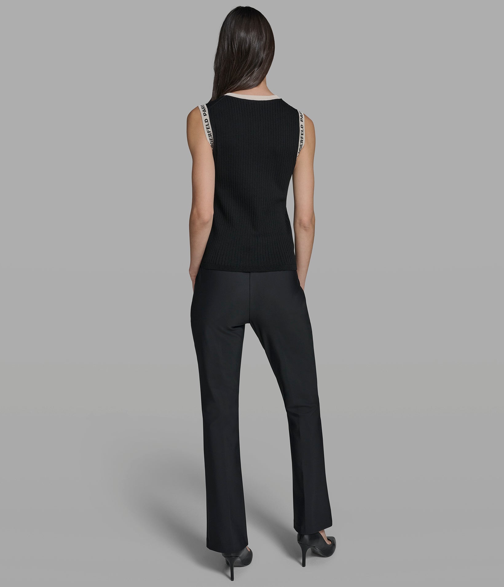 SWEATER TANK WITH LOGO TRIM DETAIL VIEW 5 | Women's Tops & Sweaters