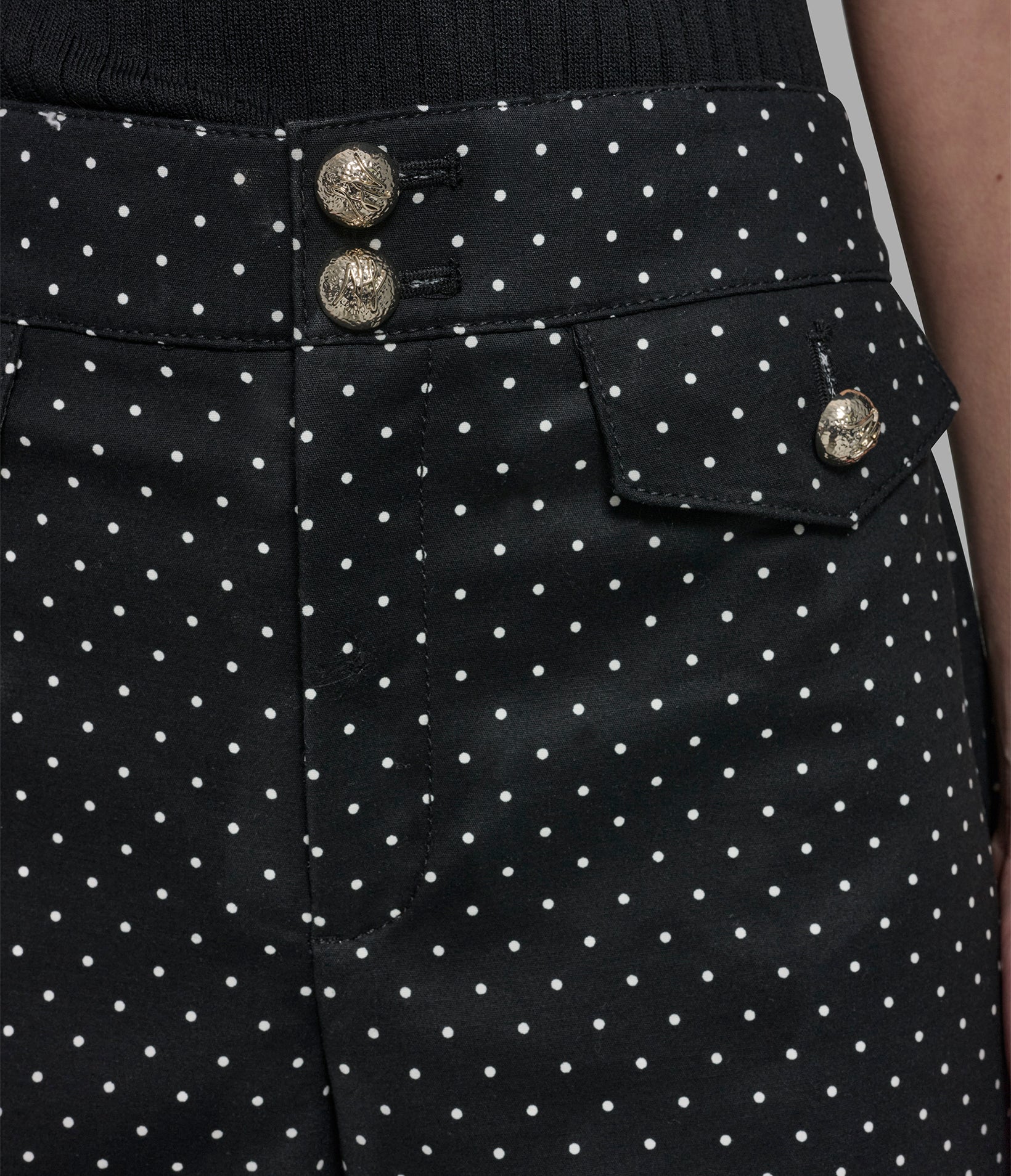 COTTON TWILL POLKA DOT WIDE LEG PANT VIEW 6 | New Arrivals