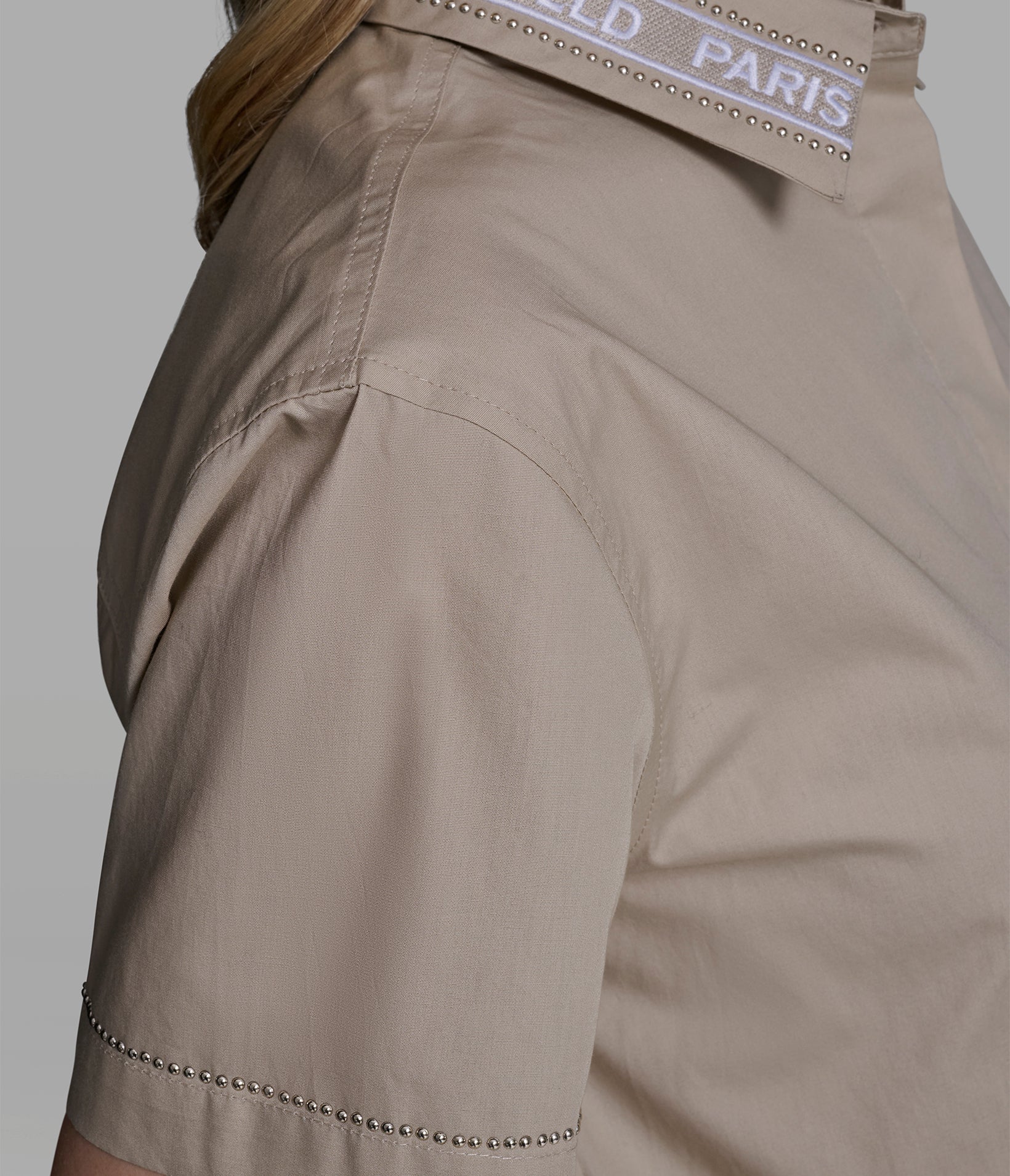 SHORT SLEEVE POPLIN SHIRT WITH EMBELLISHED TRIM VIEW 6 | New Arrivals