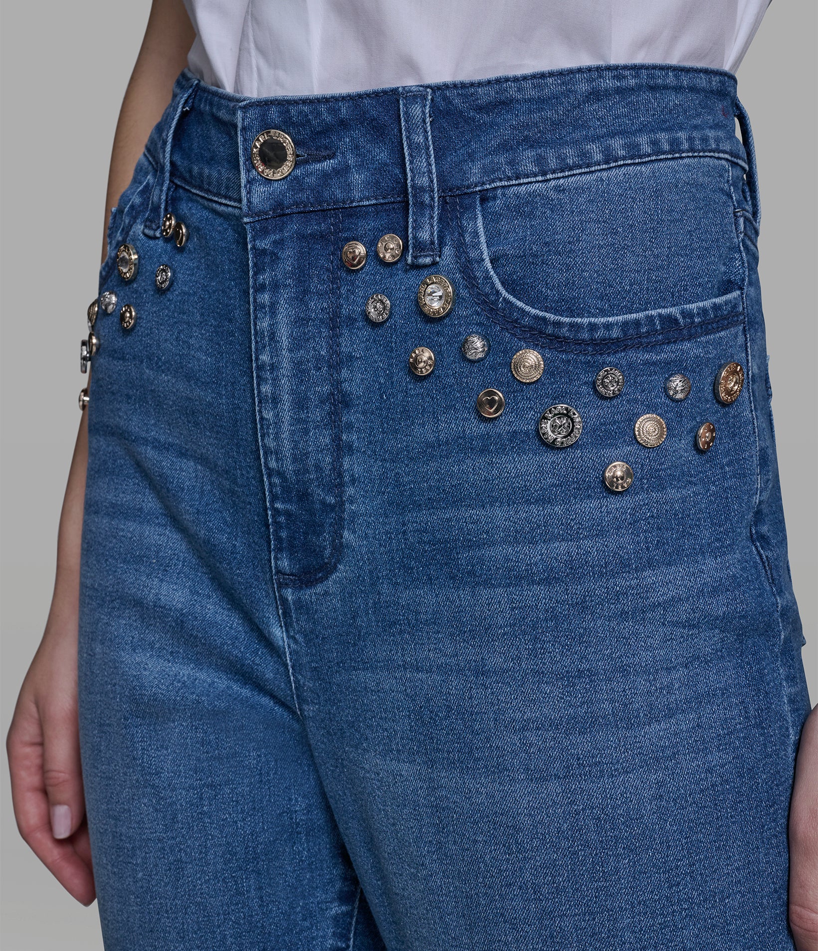 STUDDED POCKET STRAIGHT LEG JEAN VIEW 7