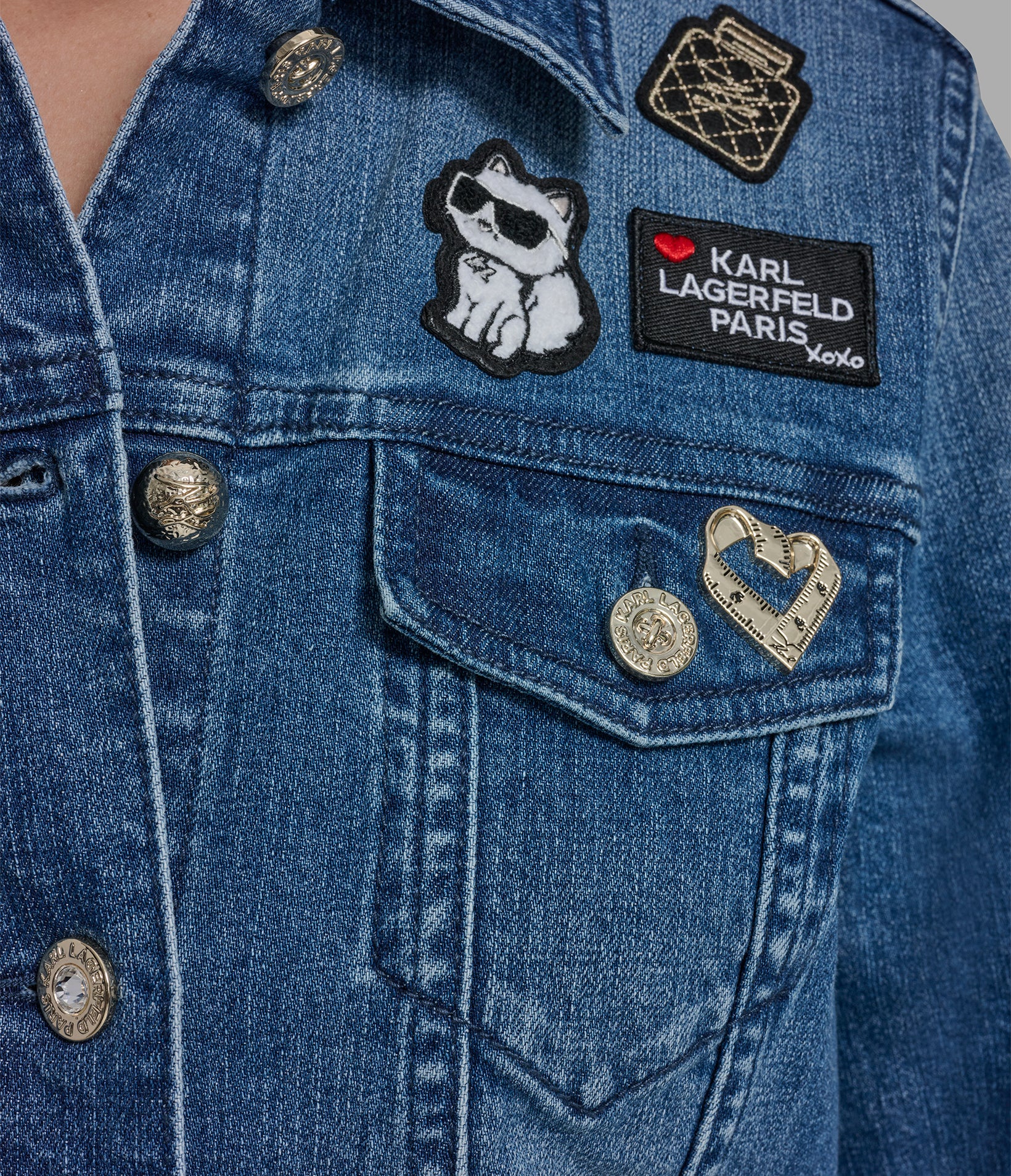 DENIM JACKET WITH PATCHES VIEW 7 | New Arrivals