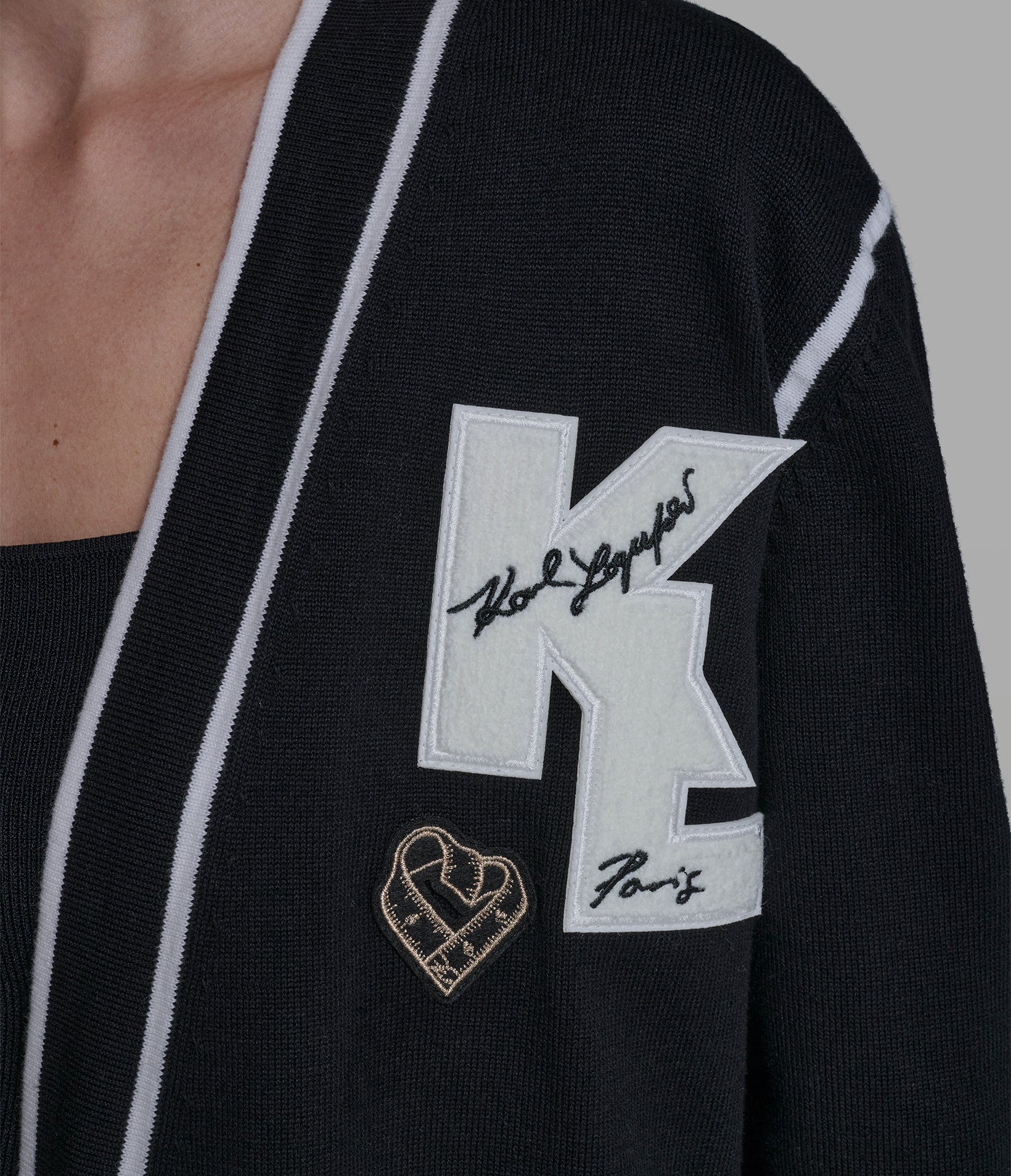 LONG SLEEVE VARSITY PATCH CARDIGAN VIEW 6 | New Women's Clothing